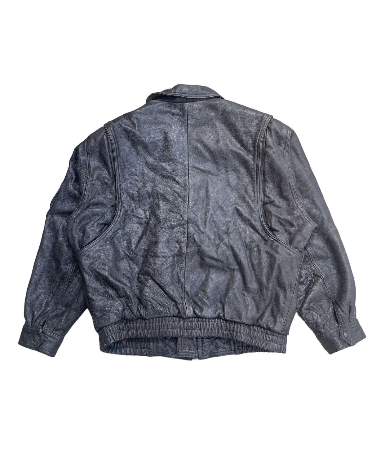 Vintage Vintage 90s Anecdote USA Leather Flight Jacket A-2 Bomber Size US M / EU 48-50 / 2 - 2 Thumbnail