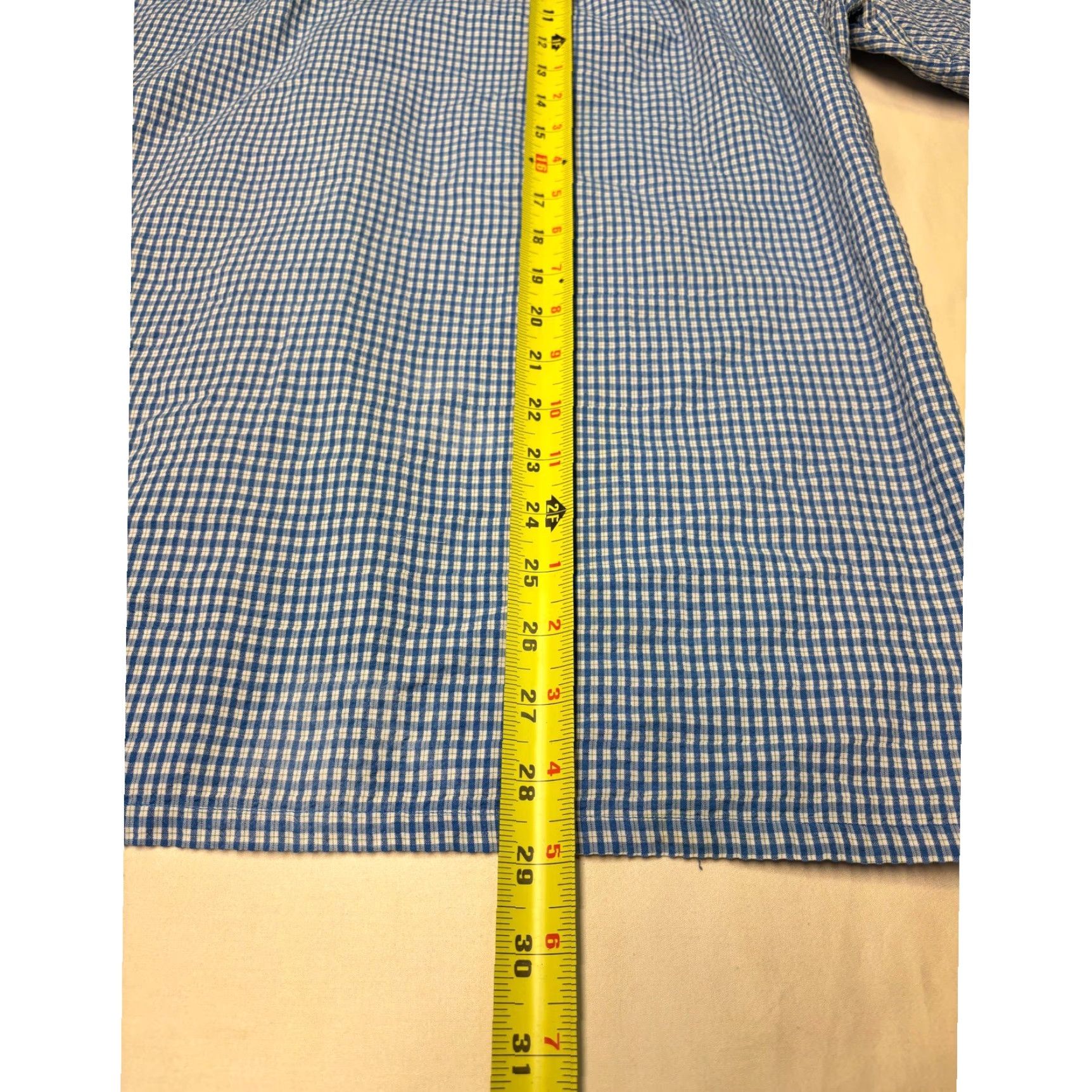 Patagonia Patagonia Mens Large Gingham Short Sleeve Button Down Shirt Blue White Plaid Shirt Size US L / EU 52-54 / 3 - 6 Thumbnail