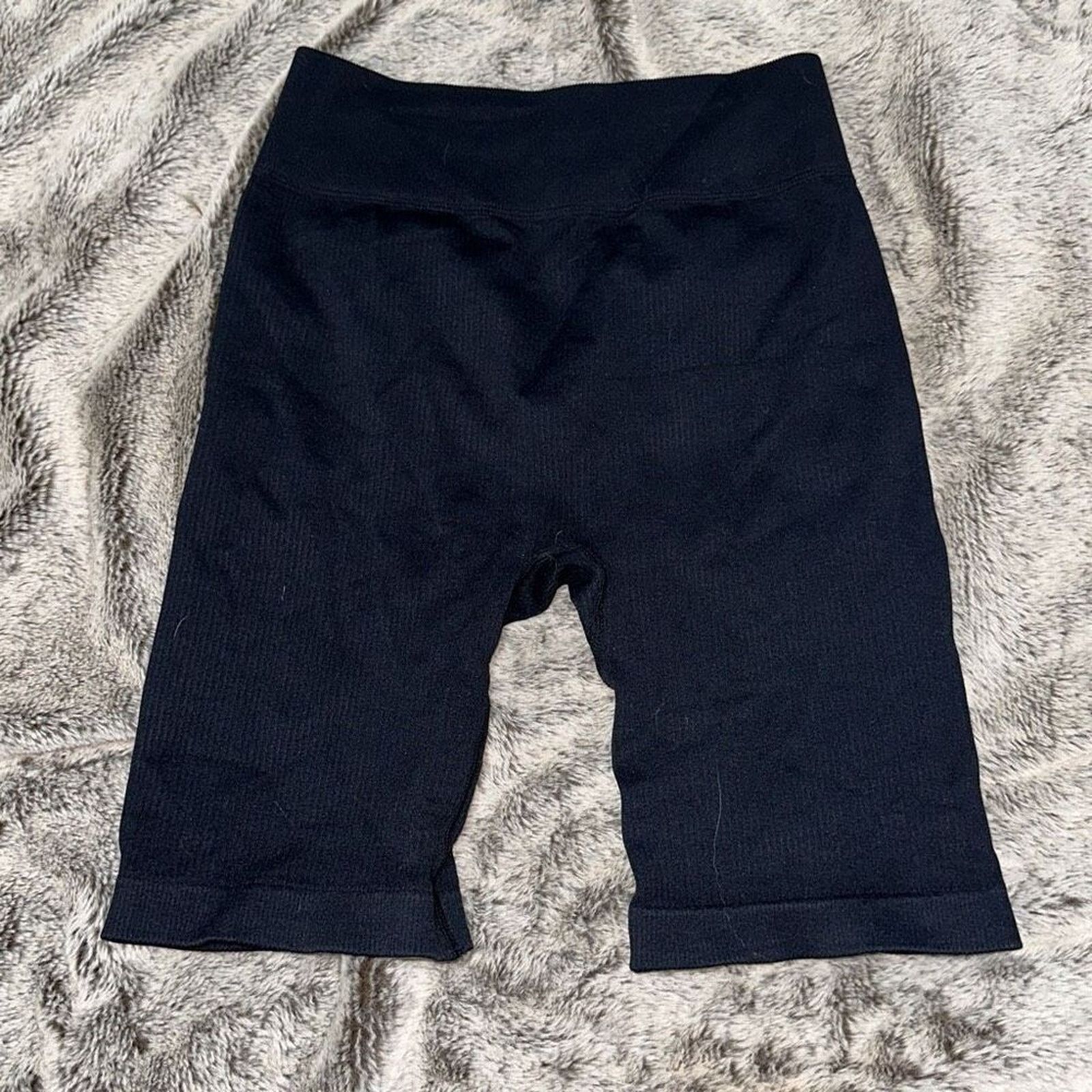 Other Amazon Black Ribbed Long Bike Shorts | Sz S Size 27" / US 4 / IT 40 - 5 Thumbnail