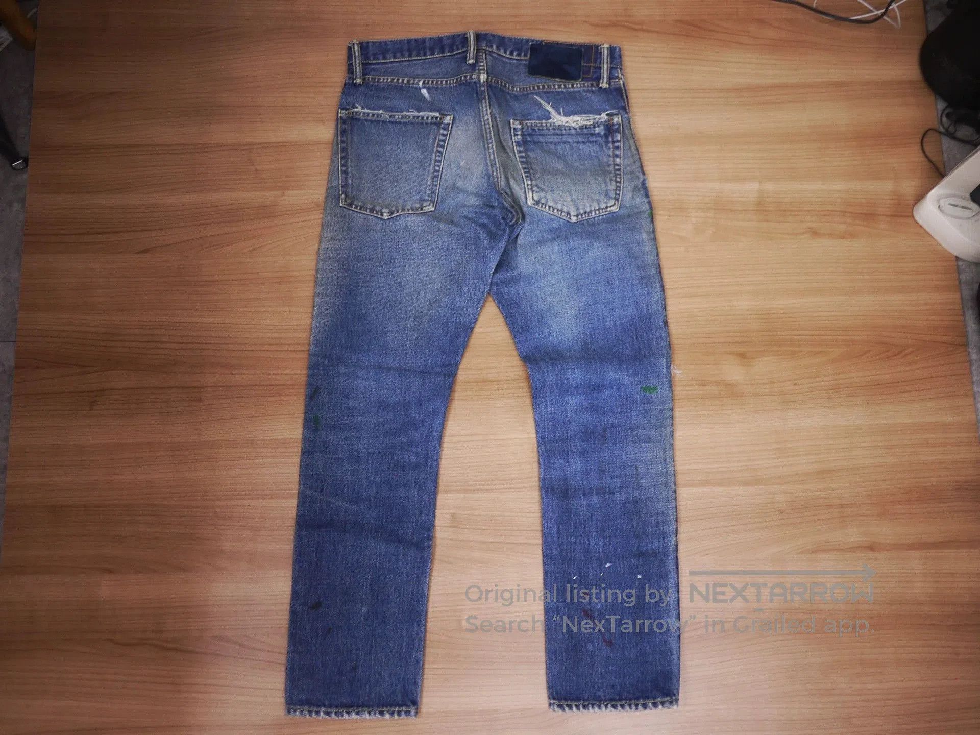 Visvim Blue Distressed Denim Jeans with Paint Splatter. Size US 32 / EU 48 - 6 Thumbnail