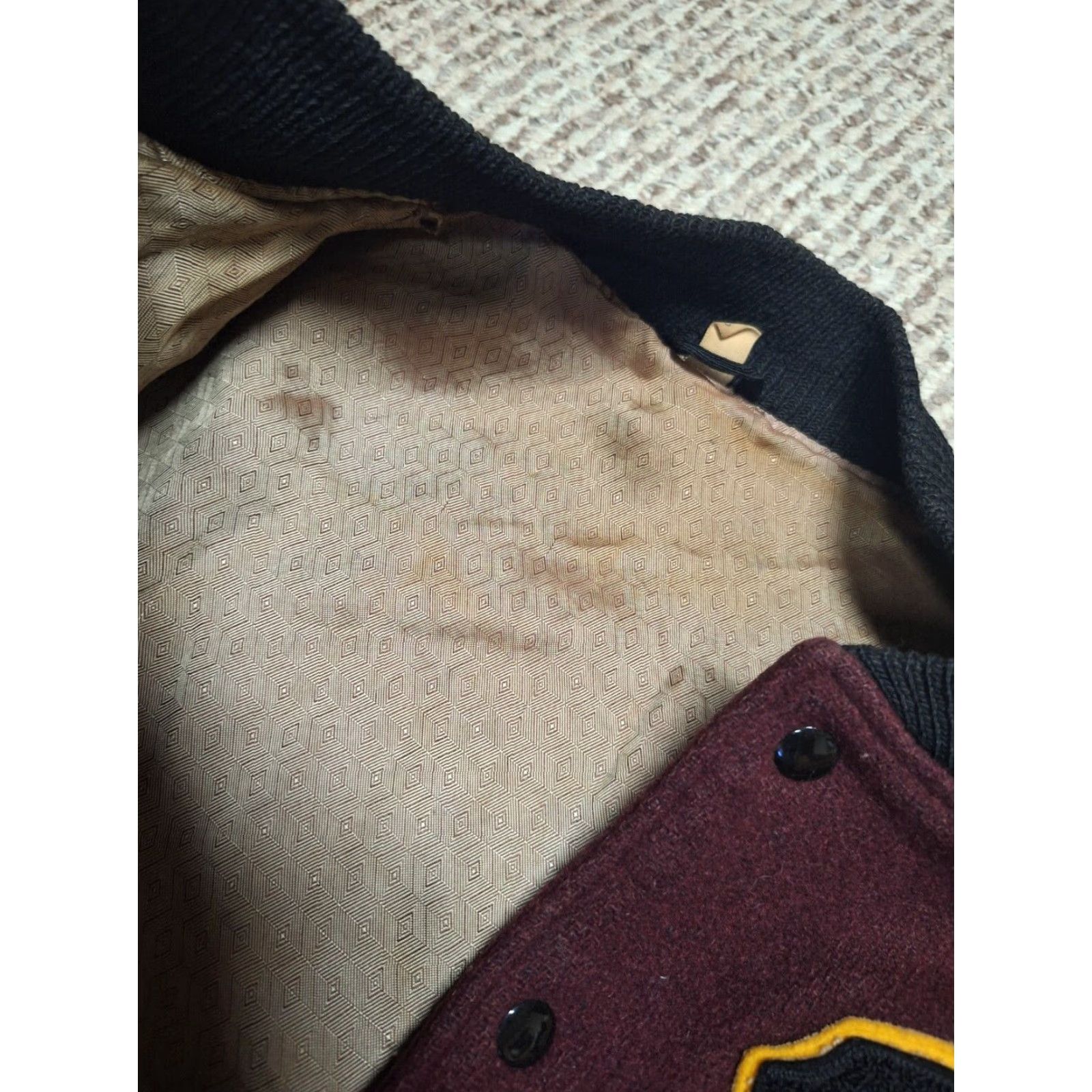 Vintage VINTAGE Butwin Varsity Jacket Men Wool Leather Burgundy 44 Sz 50s 60s Varisty Leather Lining MwY Size US S / EU 44-46 / 1 - 7 Thumbnail