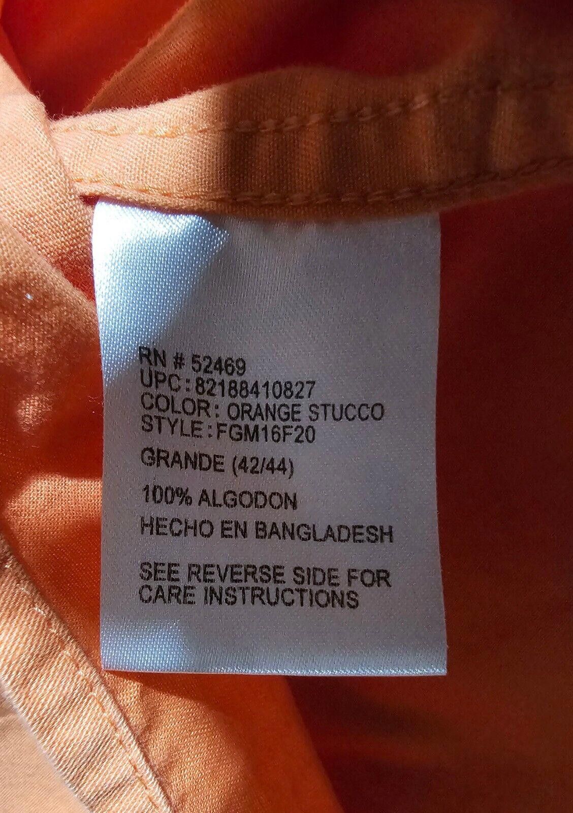 Faded Glory Faded Glory Authentic Men L Orange Button Short Sleeve shirt Size US L / EU 52-54 / 3 - 8 Thumbnail