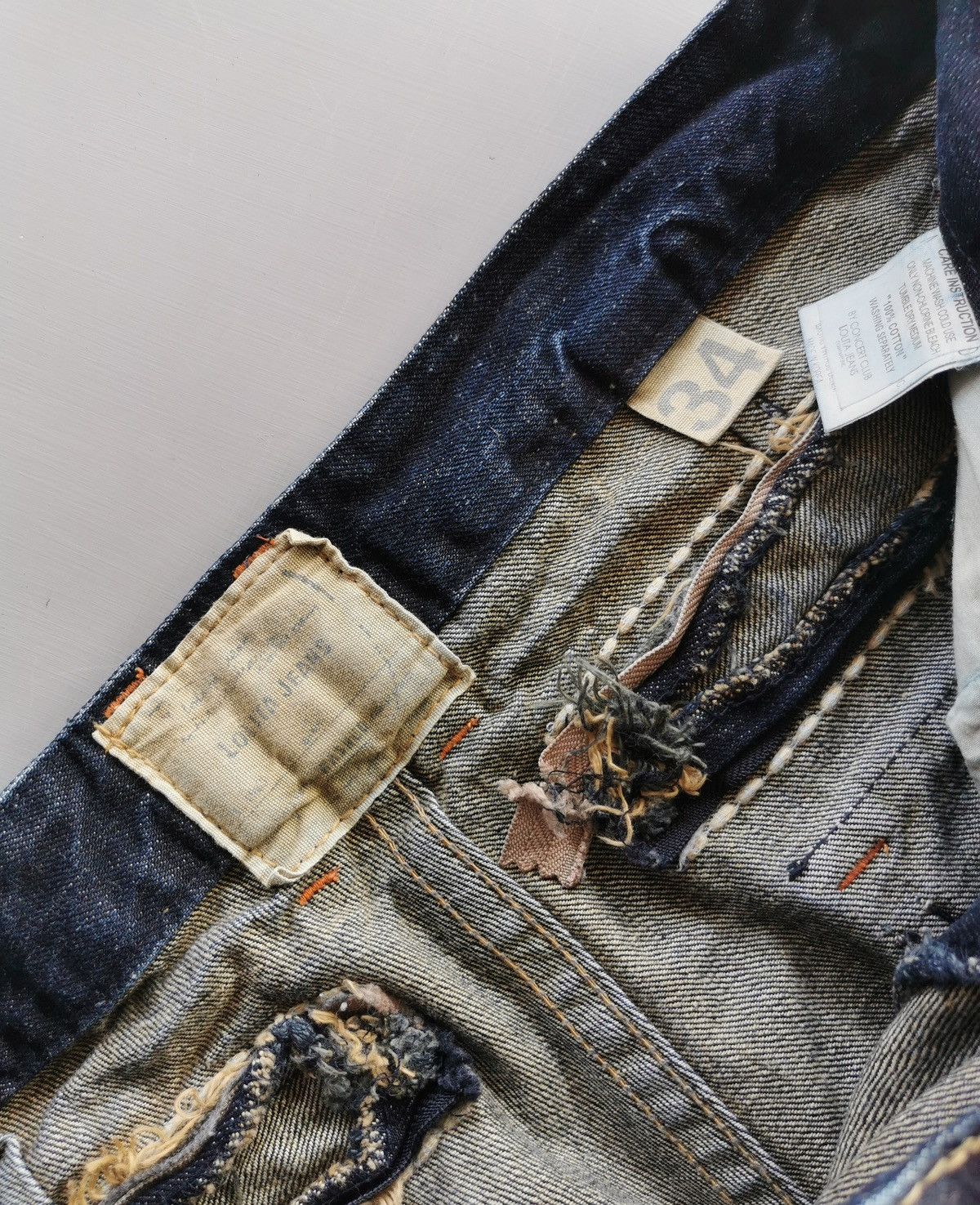 Japanese Brand Lolita Concert Club Denim Jeans Size US 35 - 10 Thumbnail