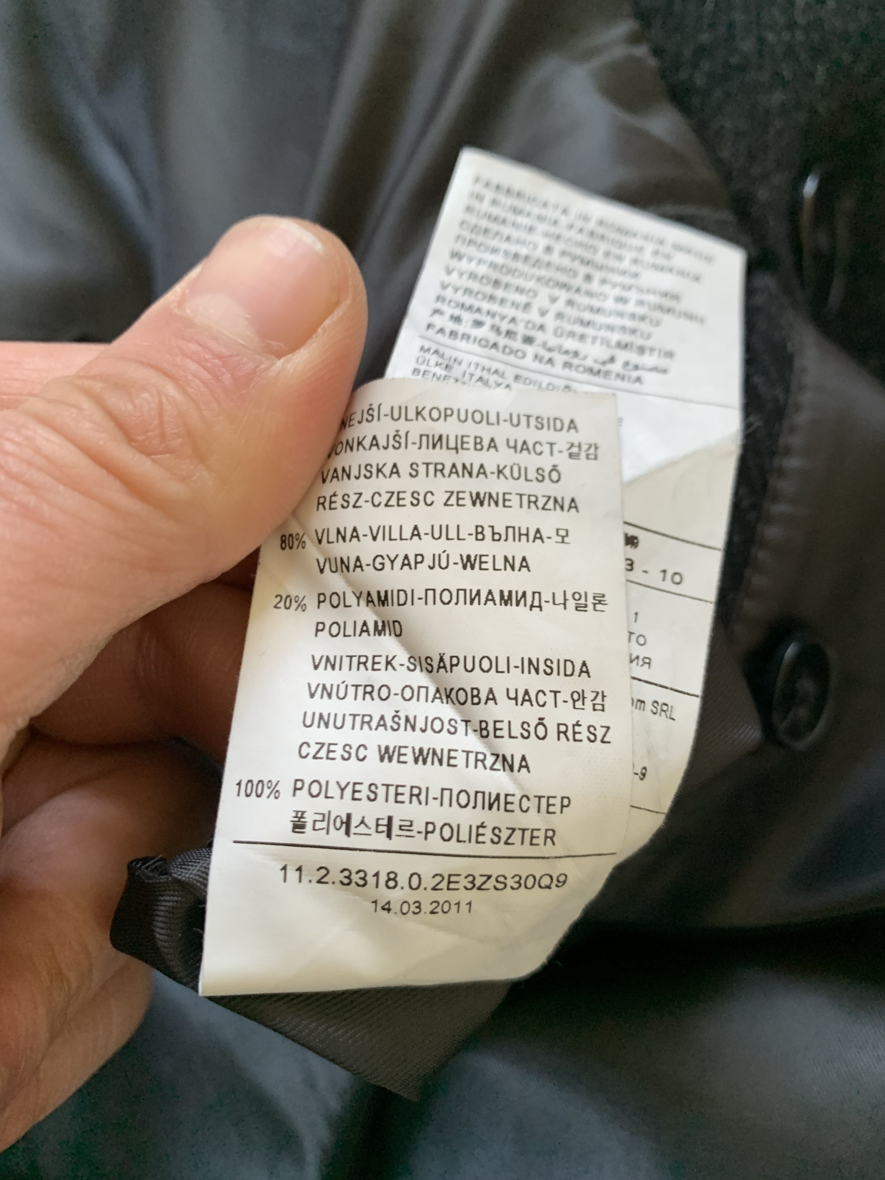 Designer × Sisley × Vintage Sisley Wool Black Heavy Coat Size US M / EU 48-50 / 2 - 12 Thumbnail