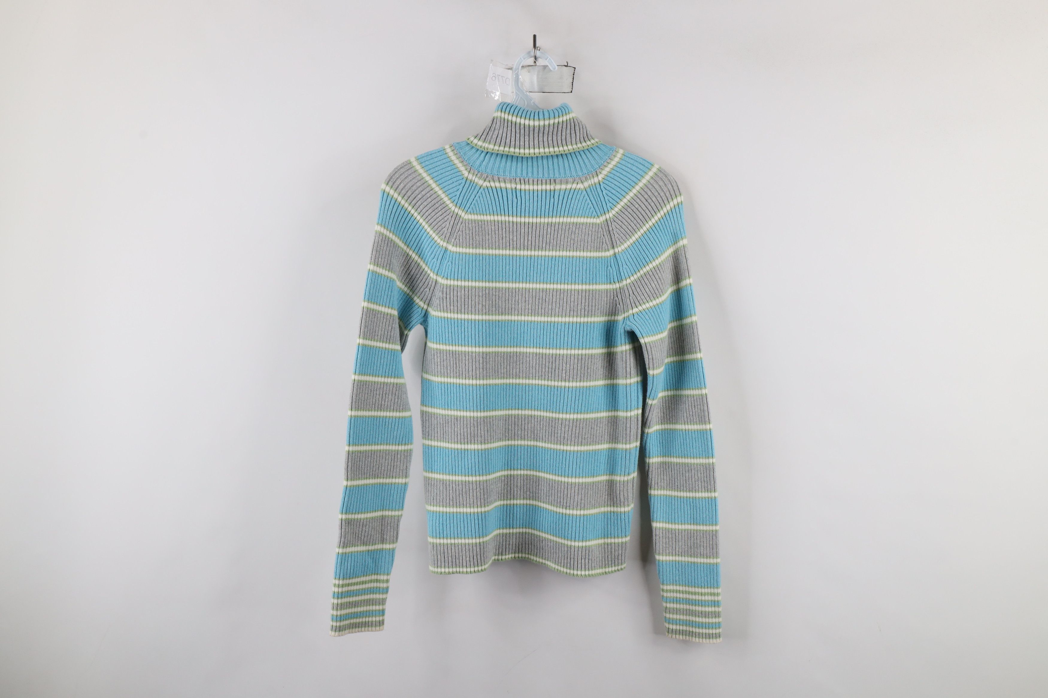 Eddie Bauer × Vintage Vintage 90s Eddie Bauer Block Ribbed Knit Turtleneck Sweater Size M / US 6-8 / IT 42-44 - 6 Thumbnail