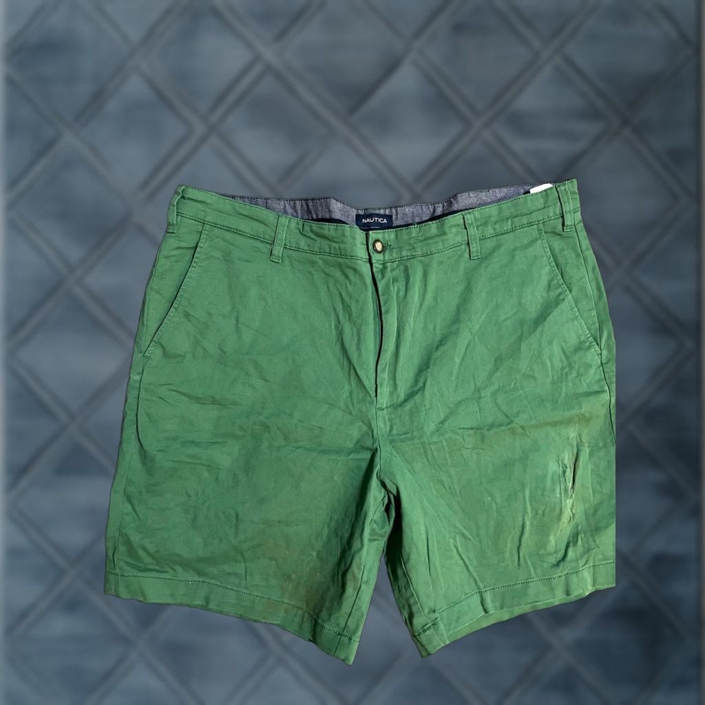 Nautica Nautica Men's The Deck Stretch Flat Front Green Deck Shorts Sz 42W Big & Tall Size US 42 / EU 58 - 1 Thumbnail