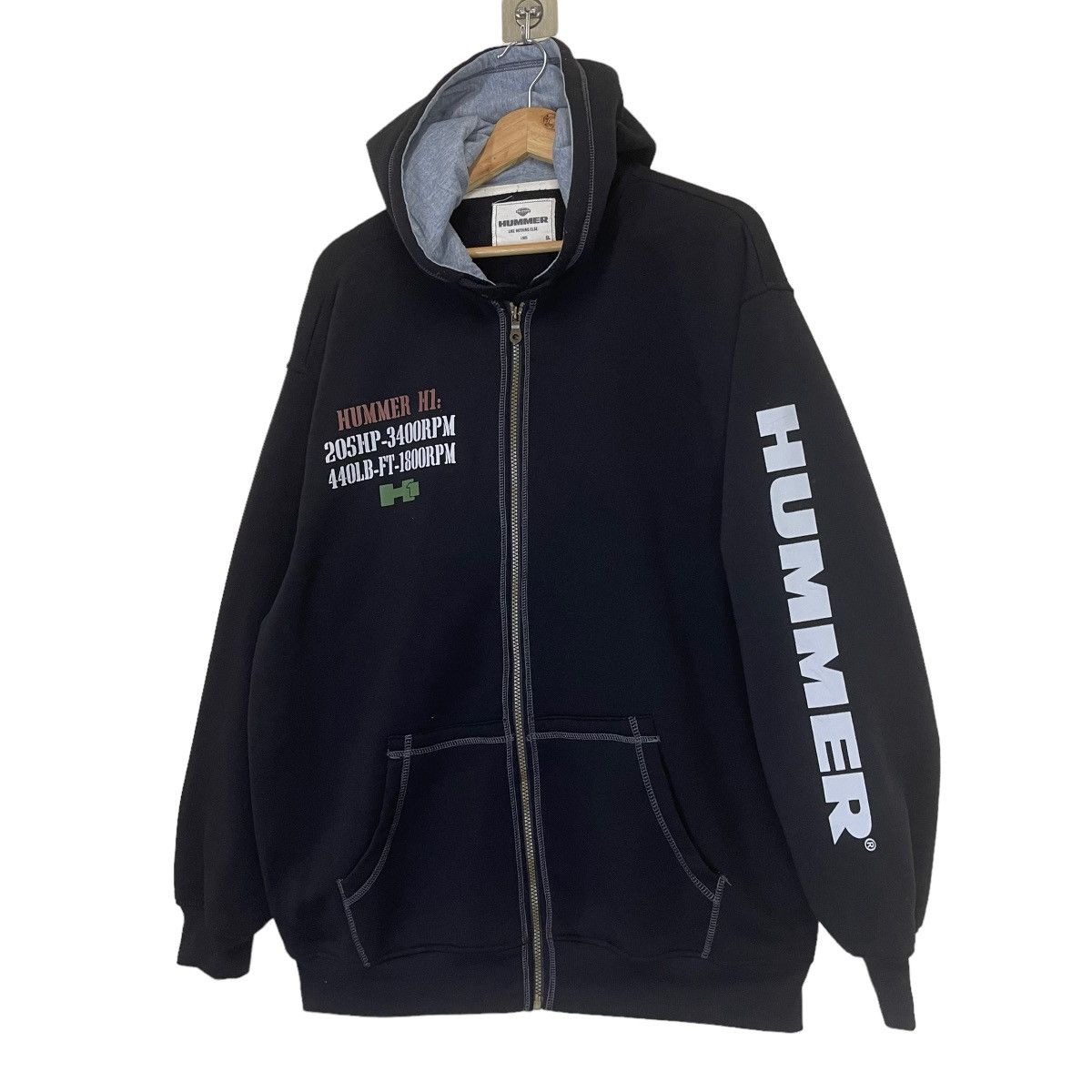 Japanese Brand Hummer H-1 Big Logo Fullzip Hoodies Size 2XL Size US XXL / EU 58 / 5 - 3 Thumbnail