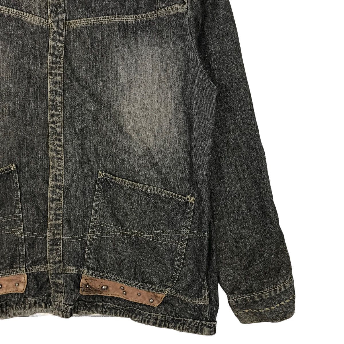 Japanese Brand 💥 REBIRT DYED BLACK DENIM JACKET MADE IN JAPAN Size US M / EU 48-50 / 2 - 6 Thumbnail
