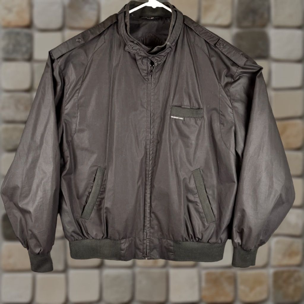 Members Only VINTAGE Members Only Bomber Jacket L Black Racer Coat Zip Snap Button Full Zip Logo 90s Mens Size US L / EU 52-54 / 3 - 1 Thumbnail