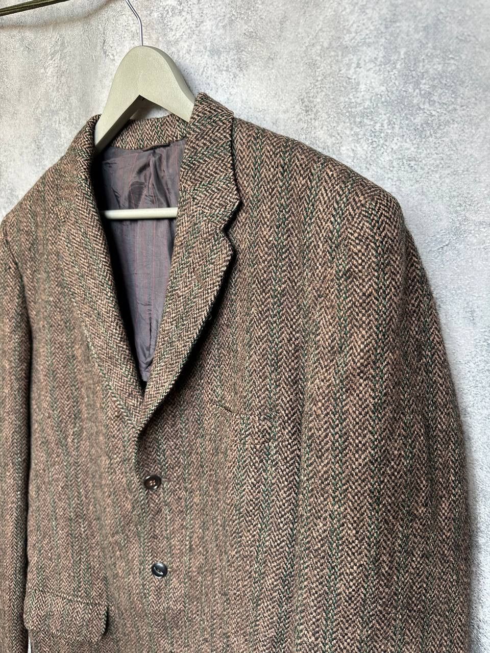Harris Tweed Harris Tweed Blazer Handwoven 80s Wool Herringbone Check Size 50R - 6 Thumbnail