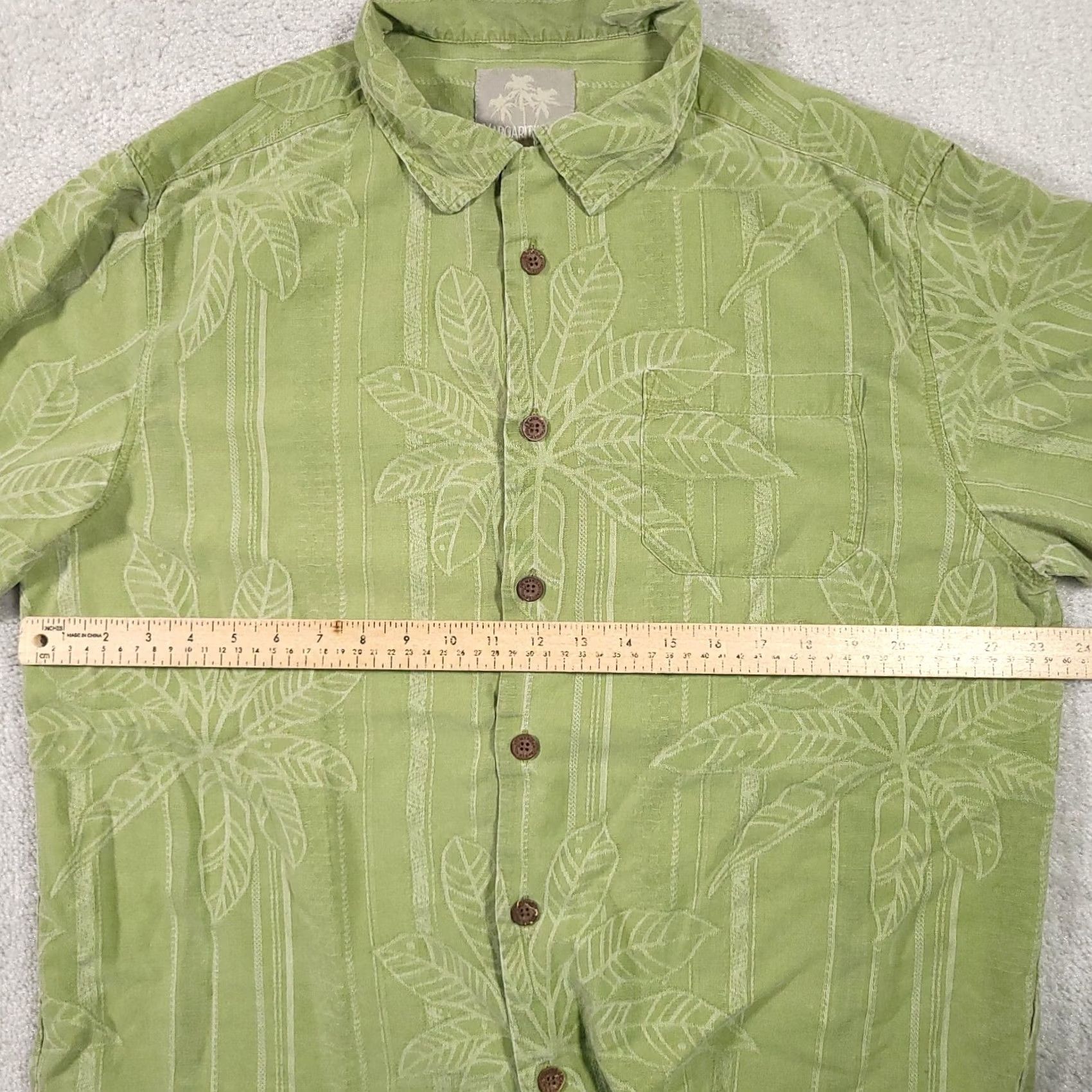 Vintage VINTAGE Margaritaville Button Up Hawaiian Shirt Mens L Green Silk Beach Palm Leaf Collared Short Sleeve Casual Travel Deco Size US L / EU 52-54 / 3 - 7 Thumbnail