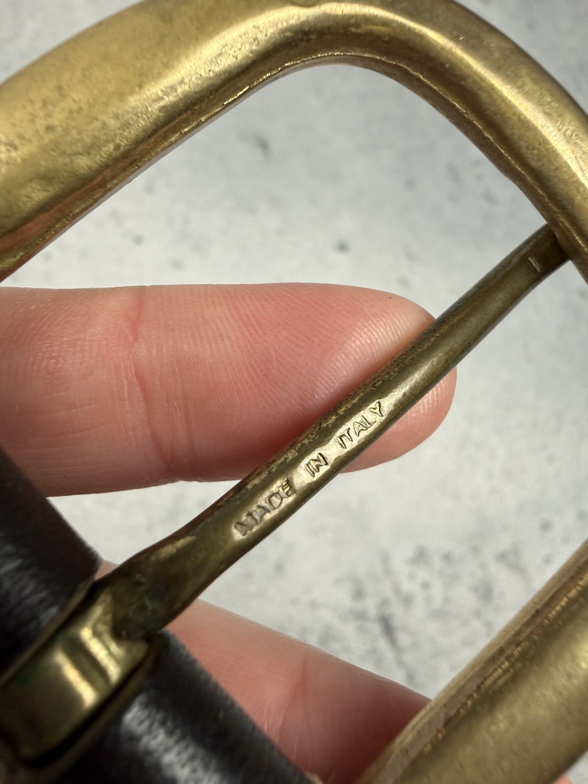 Vintage Vintage Italian Leather Belt Brass Hardware Statement Piece Size ONE SIZE - 8 Thumbnail
