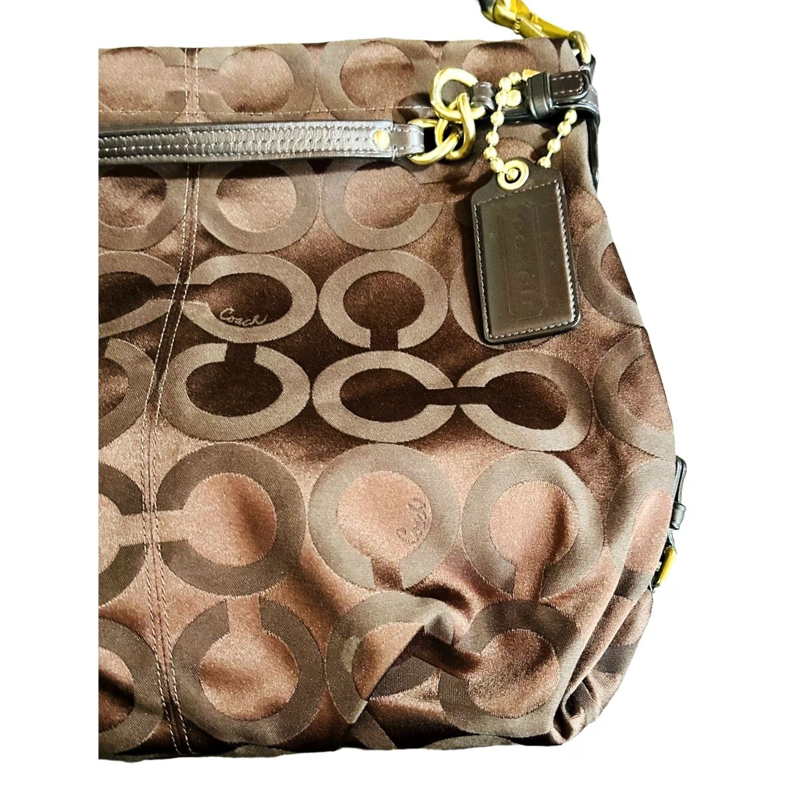 Coach VINTAGE Coach Madison Julianne Purse Tote Satchel Leather/Fabric C Monogram Logo Women’s Size ONE SIZE - 3 Thumbnail