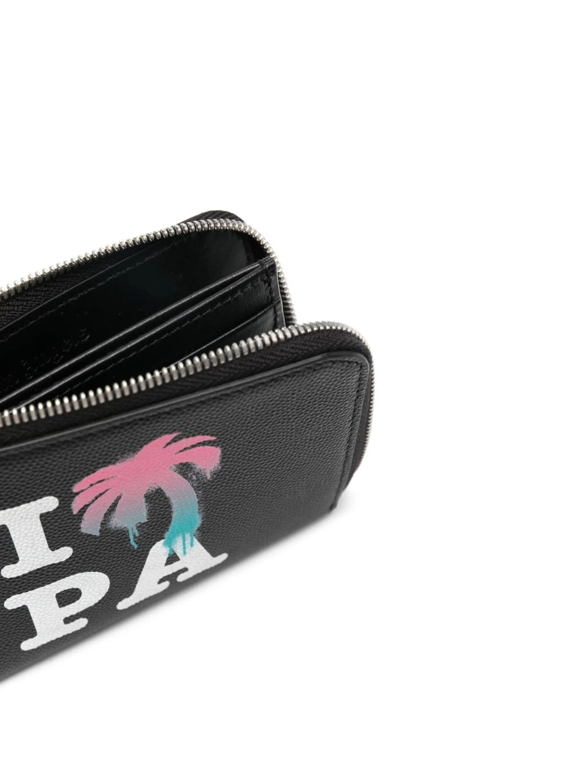 Palm Angels o1gr1nt0425 Size: OS / I Love Pa Zipped Card Holder in Black Size ONE SIZE - 3 Thumbnail