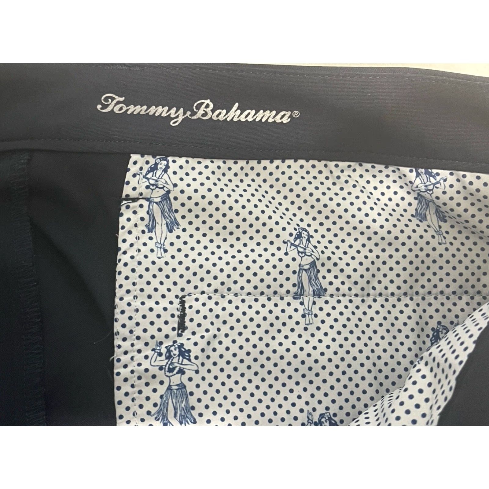 Tommy Bahama Tommy Bahama Pants 37X31 Khaki Blue Performance Chino Athleisure Golf Zip Pocket Size US 37 - 3 Thumbnail