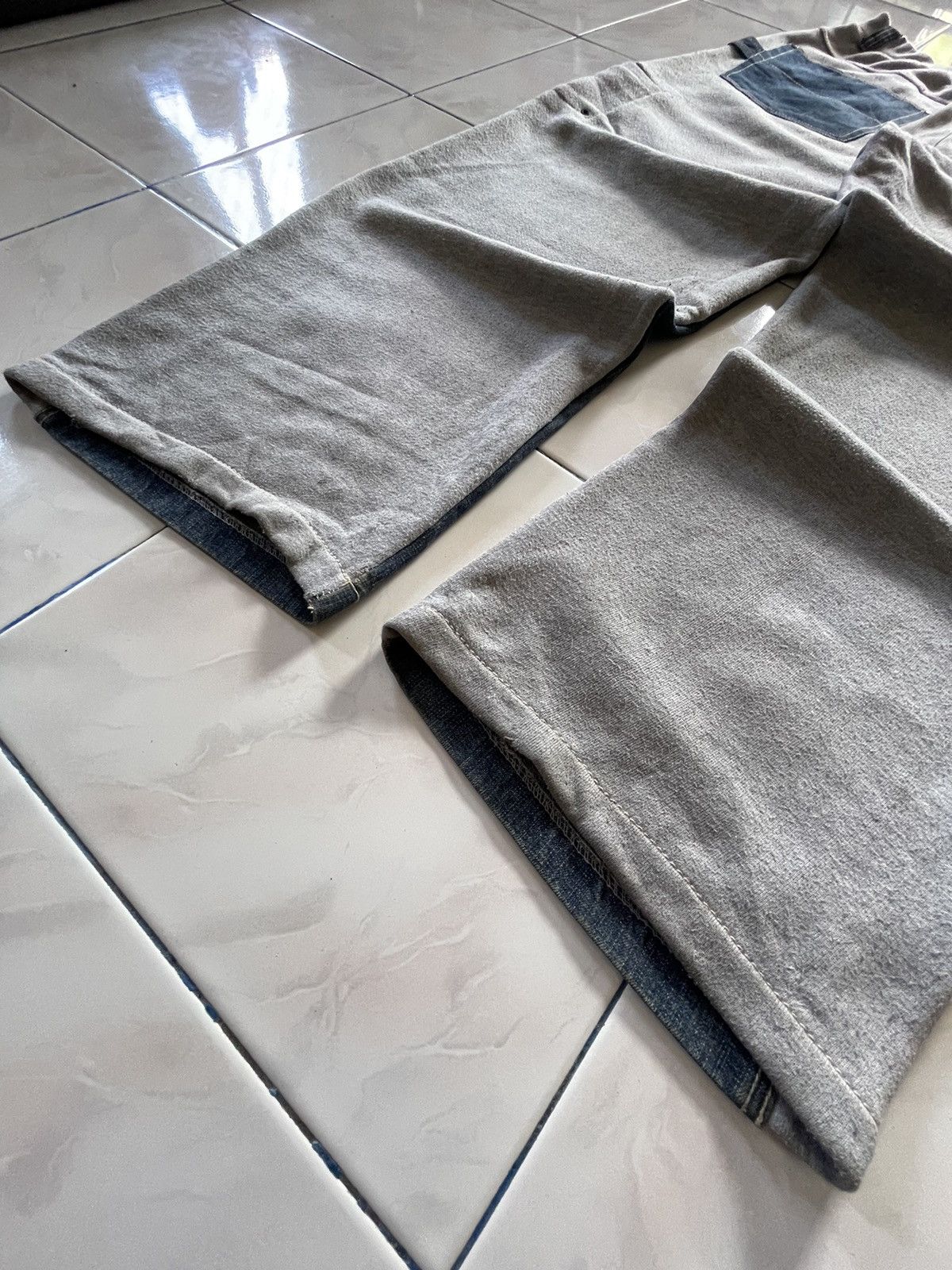 GB × Japanese Brand × Marithe + Francois Girbaud GB Baggy Hybrid Denim Sweat Muddy Wash Jeans Size US 34 / EU 50 - 17 Thumbnail