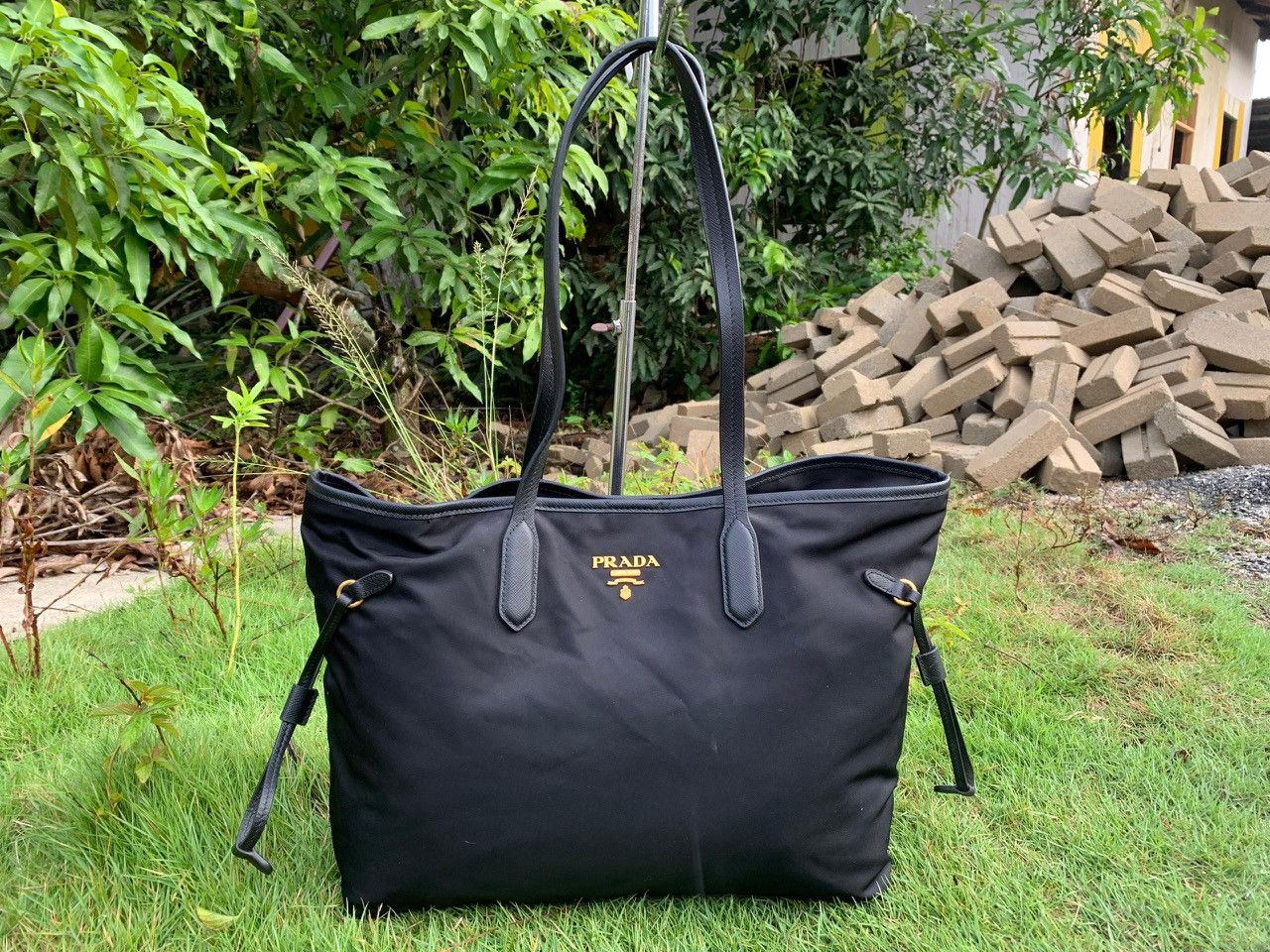 image of Authentic Prada Tessuto Nyalon Tote Bag in Black, Women's
