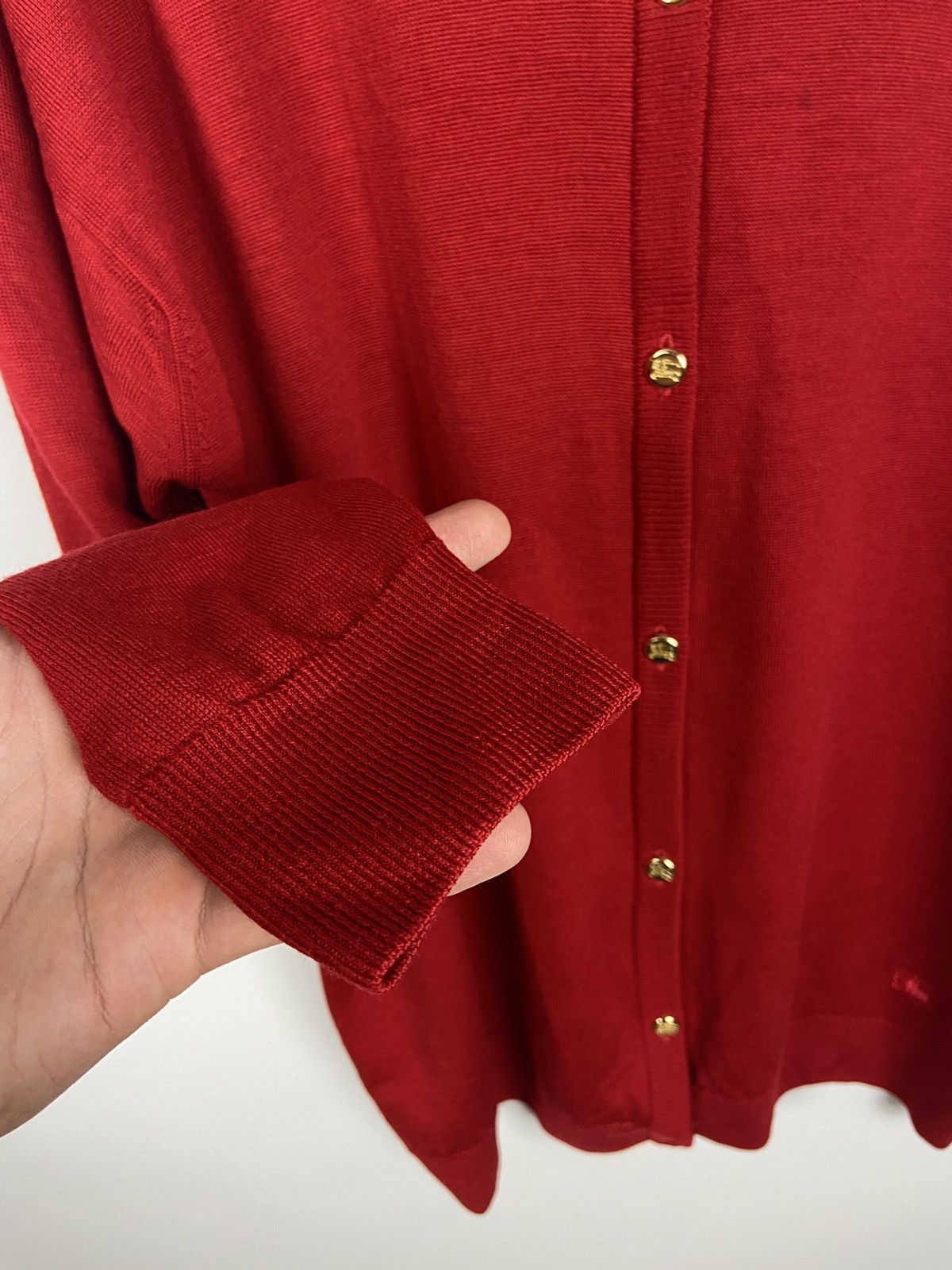 Burberry × Vintage Vintage Burberrys Wool Cardigan Gold Buttons Knitwear Size L / US 10 / IT 46 - 10 Thumbnail