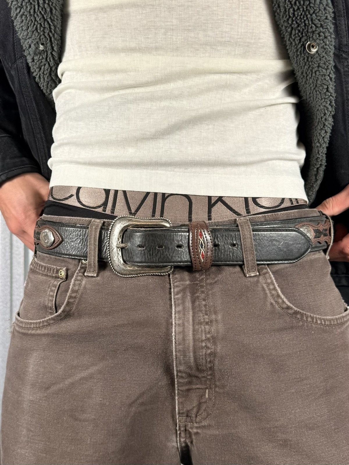 Wrangler Wrangler Full Style Western Cowboy Belt Size 38 - 3 Thumbnail