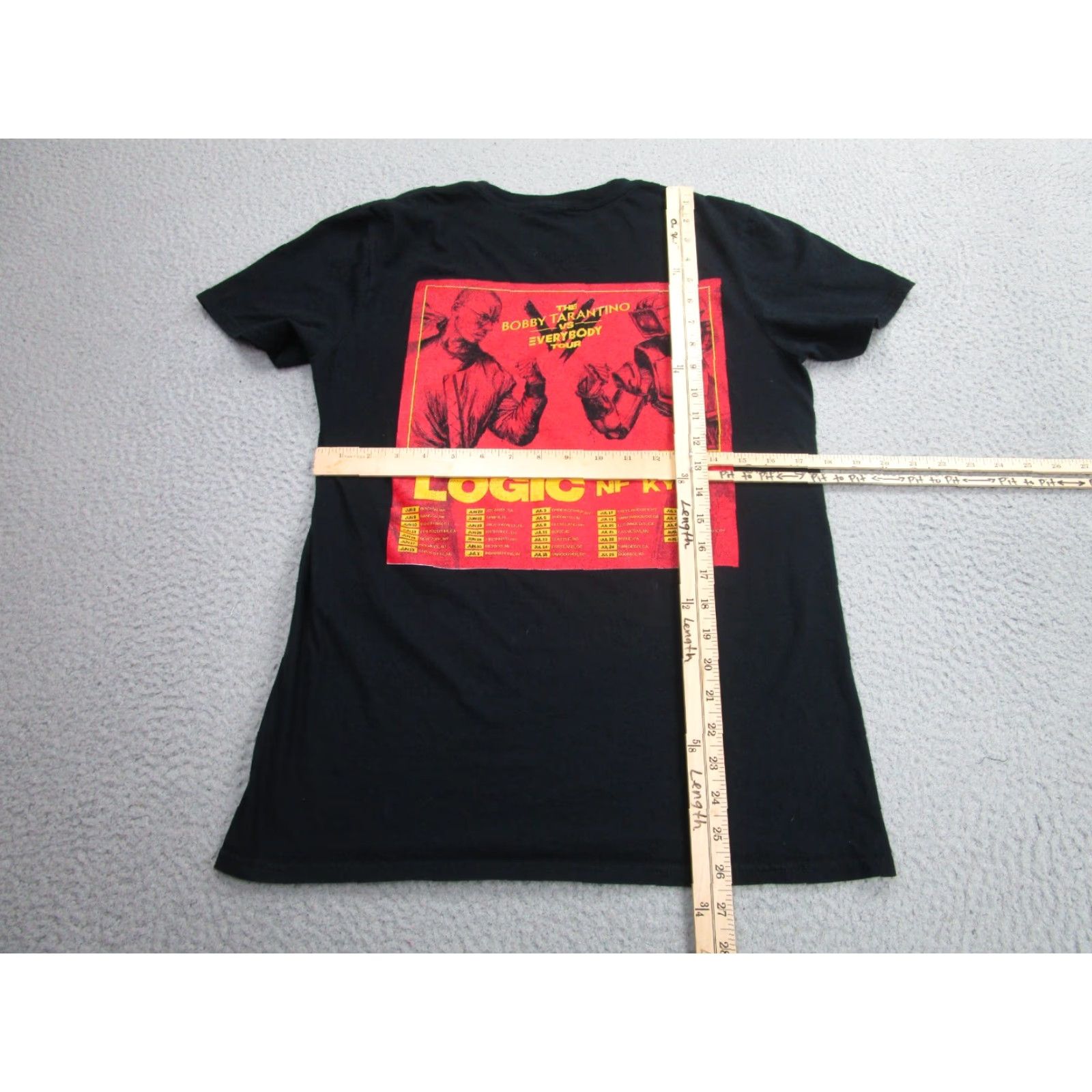 Hanes VINTAGE Logic Shirt Men’s Small Black Red Bobby Tarantino vs Everybody Tour NF Kyle Size US S / EU 44-46 / 1 - 6 Thumbnail