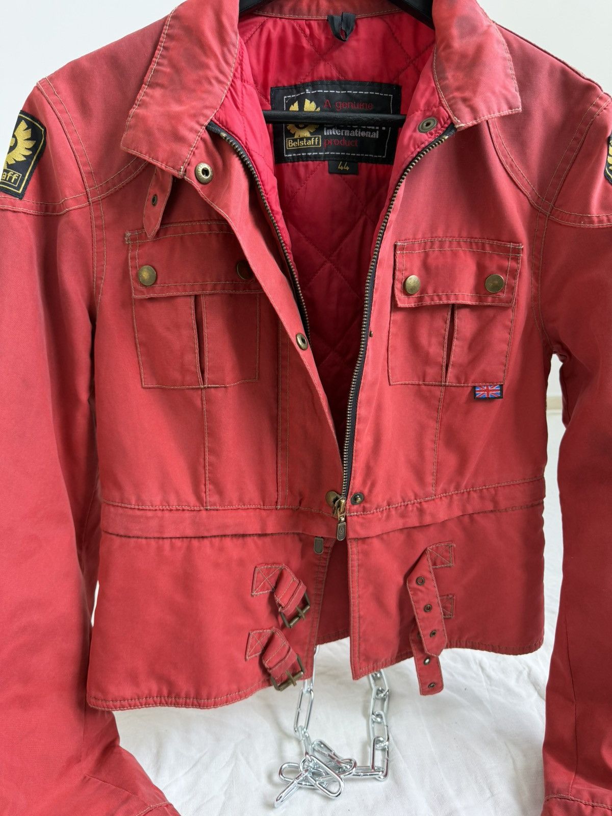 Belstaff Belstaff Wax Womens Red Gangster Biker Motorcycle Jacket Size S / US 4 / IT 40 - 9 Thumbnail