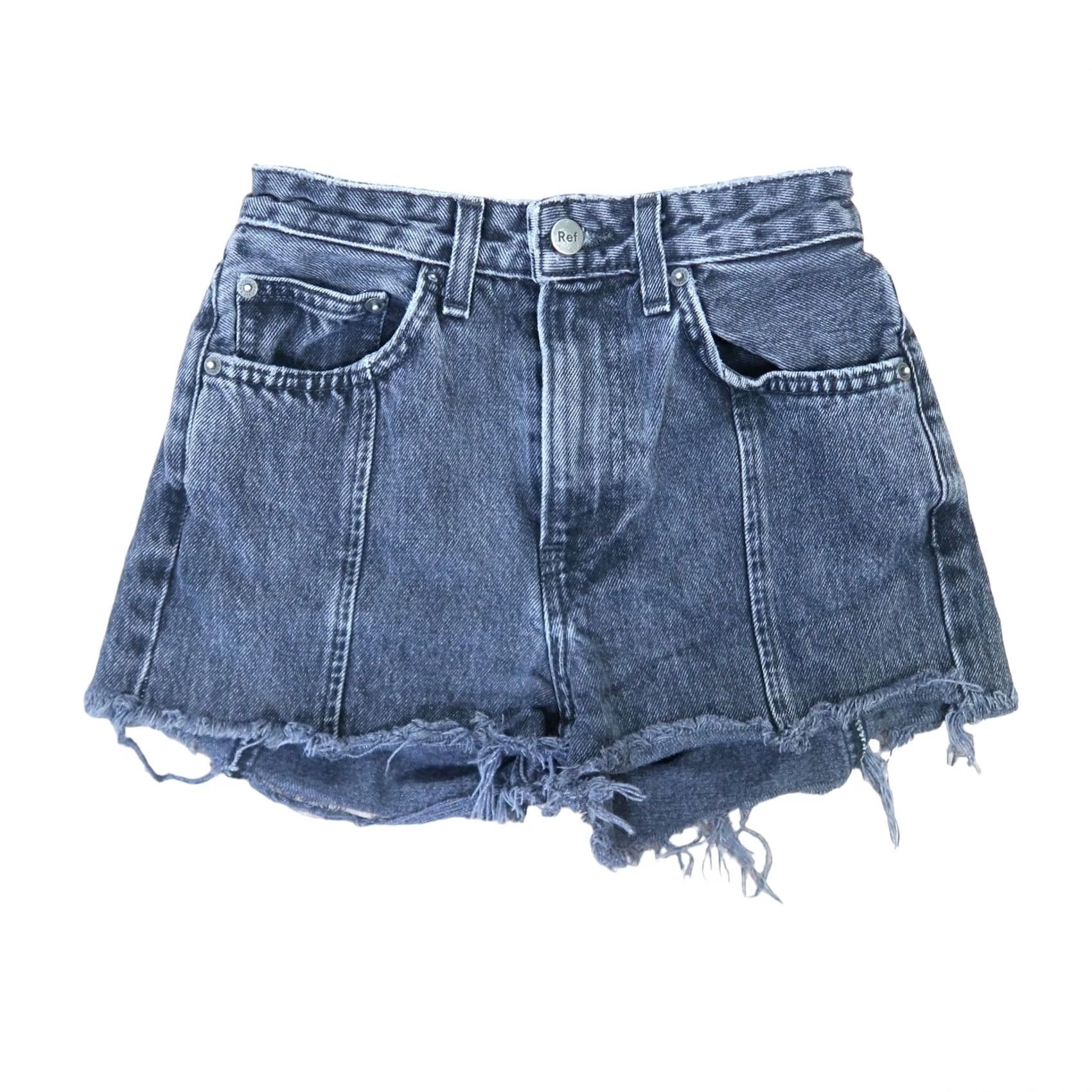 Reformation Reformation Black Denim High Rise Jean Cut-Off Shorts 23 Womens Summer 23 Denim Cotton Casual Size 40" / US 18 - 2 Thumbnail