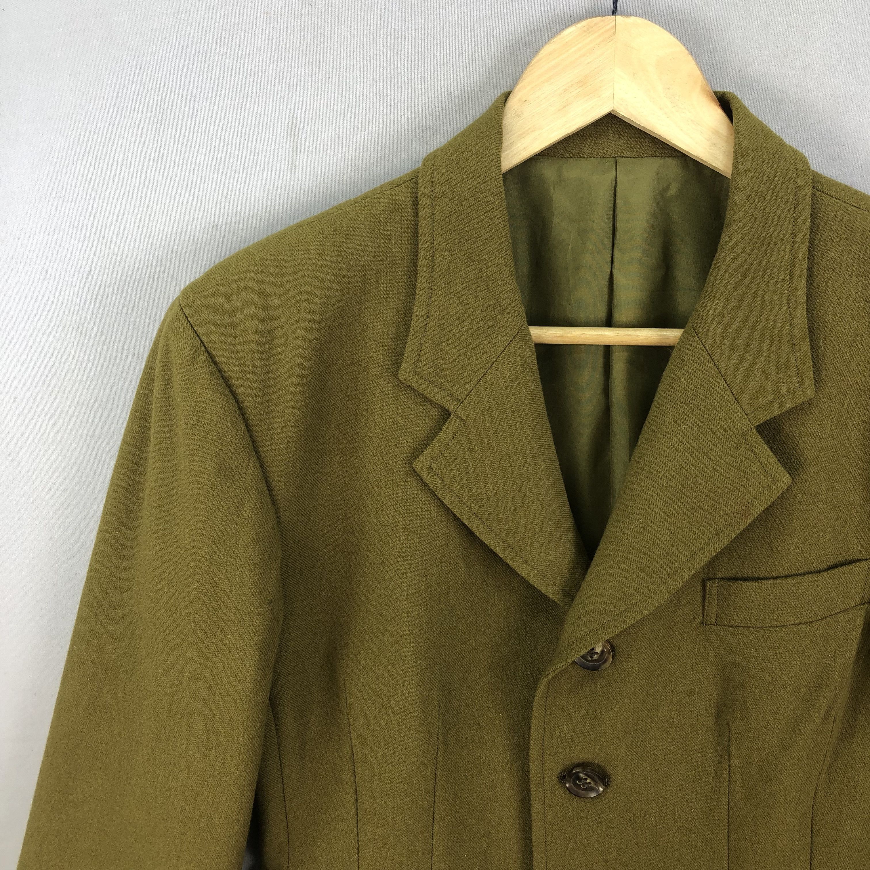 Yohji Yamamoto 1992 A/W Y’s Vintage Wool Blend Green Blazer Jacket Size S / US 4 / IT 40 - 2 Thumbnail