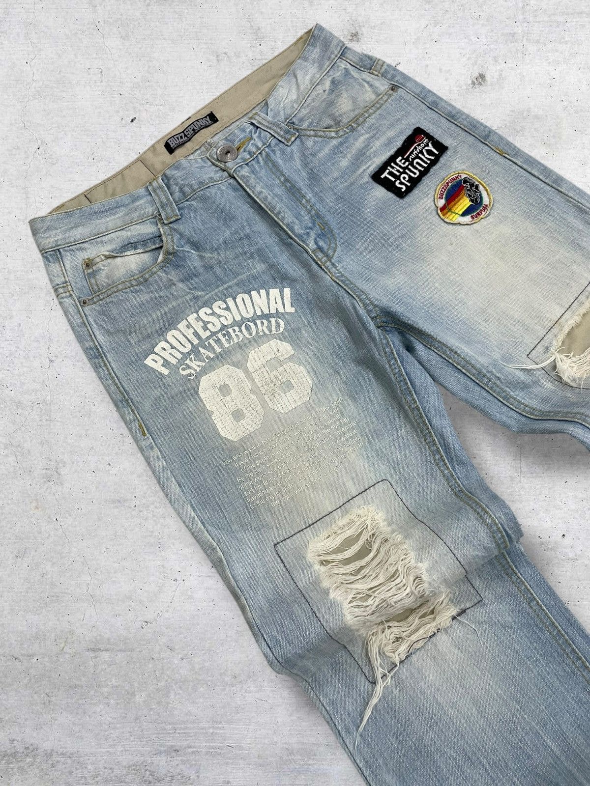 Beauty Beast VINTAGE OG BUZZSPUNKY 90S PUNK SKATE JAPAN RIPPING DENIM Size US 30 / EU 46 - 7 Thumbnail