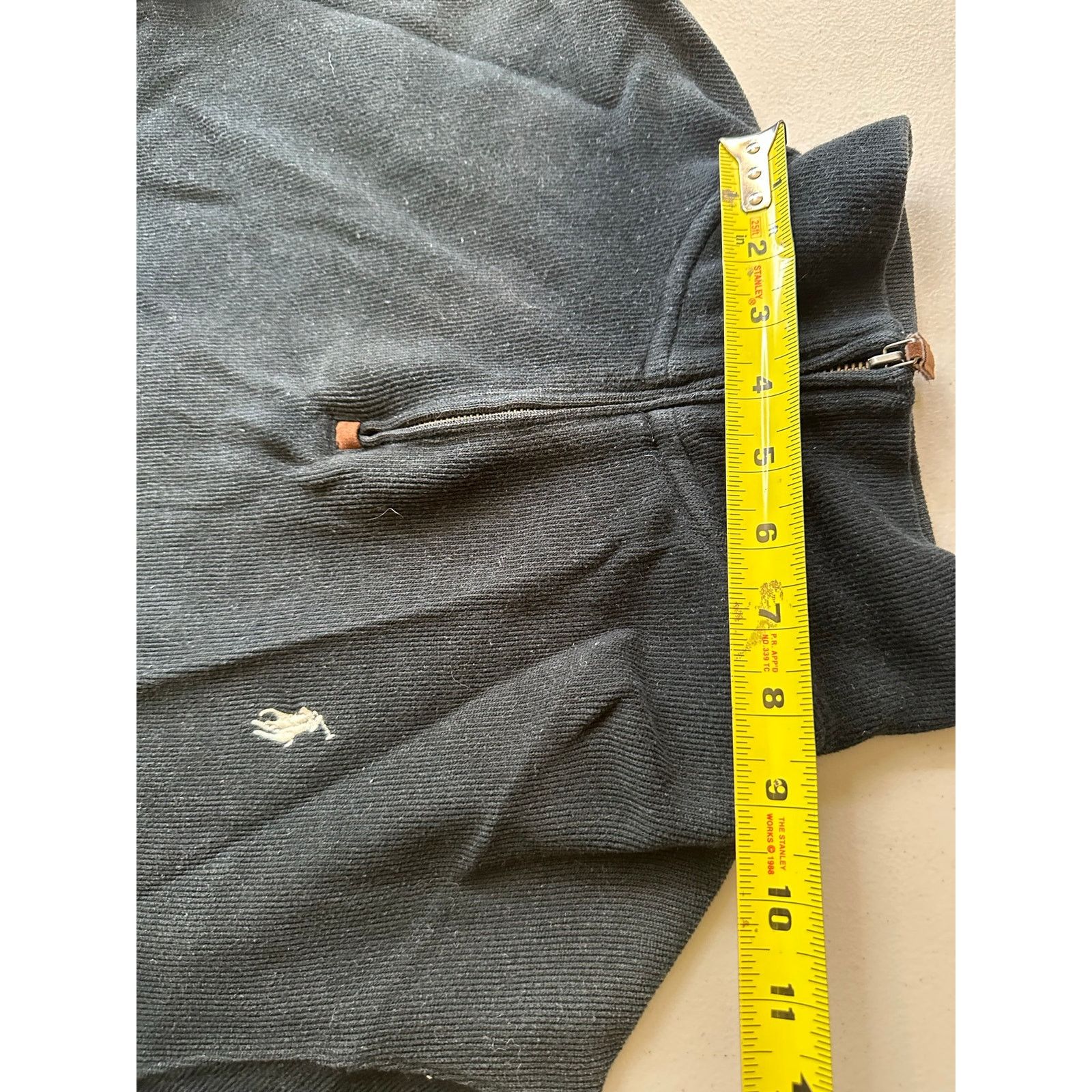 Polo Ralph Lauren Vintage Polo Ralph Lauren Rib Quarter Zip Sweater Gray L Size US L / EU 52-54 / 3 - 4 Thumbnail
