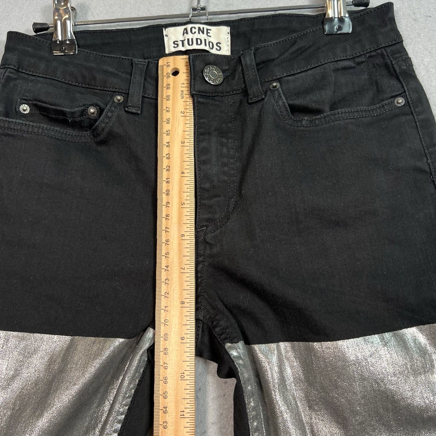 Acne Studios Acne Studios Skin 5 Jeans Women Denim Skinny 28x34 Black Foil W28 L34 Adult Womens Size 28" / US 6 / IT 42 - 6 Thumbnail