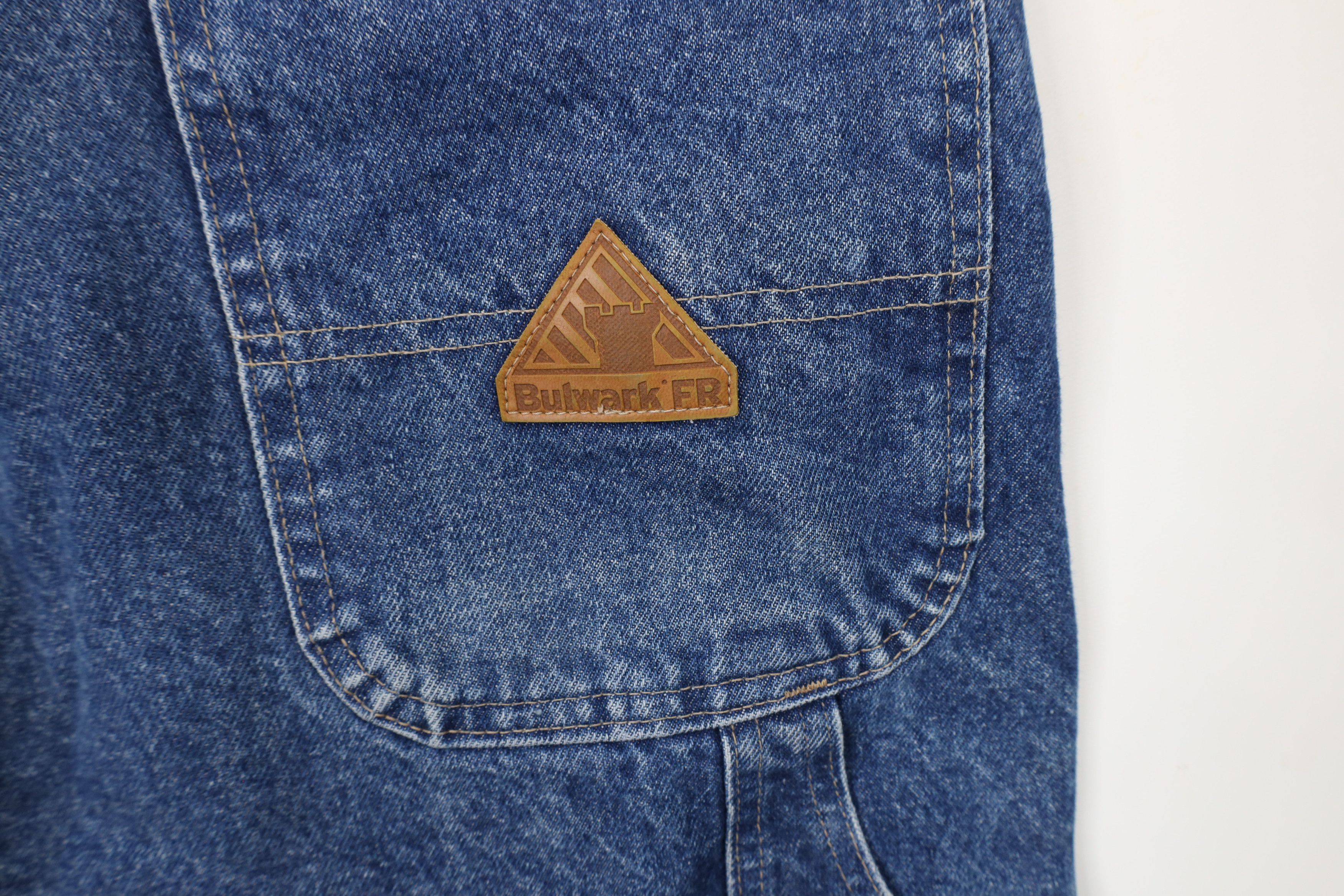 Vintage Vintage Bulwark FR Resistant Wide Leg Dungaree Denim Jeans Size US 38 / EU 54 - 14 Thumbnail