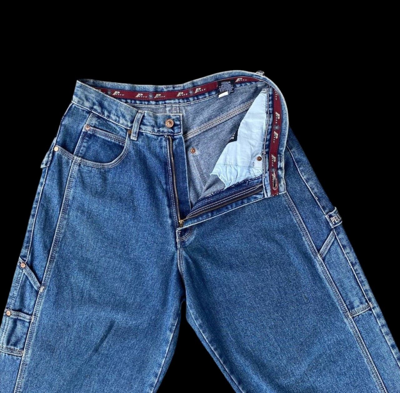 JNCO × Pelle Pelle × Vintage RARE VTG 90S PELLE PELLE M.BUCHANAN BAGGY WIDELEG JNCO STYLE Size US 30 / EU 46 - 4 Thumbnail