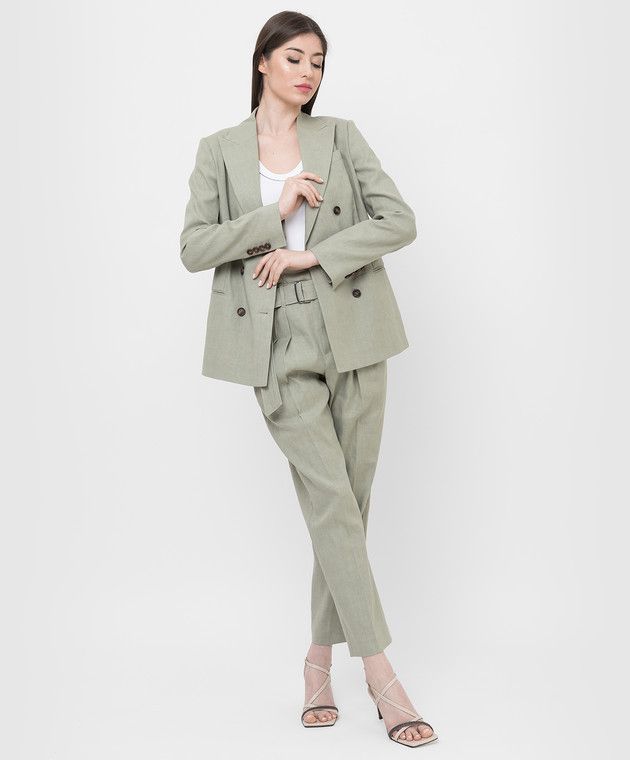 Brunello Cucinelli o1y0725 Blazer in Sage Green Size S / US 4 / IT 40 - 5 Thumbnail