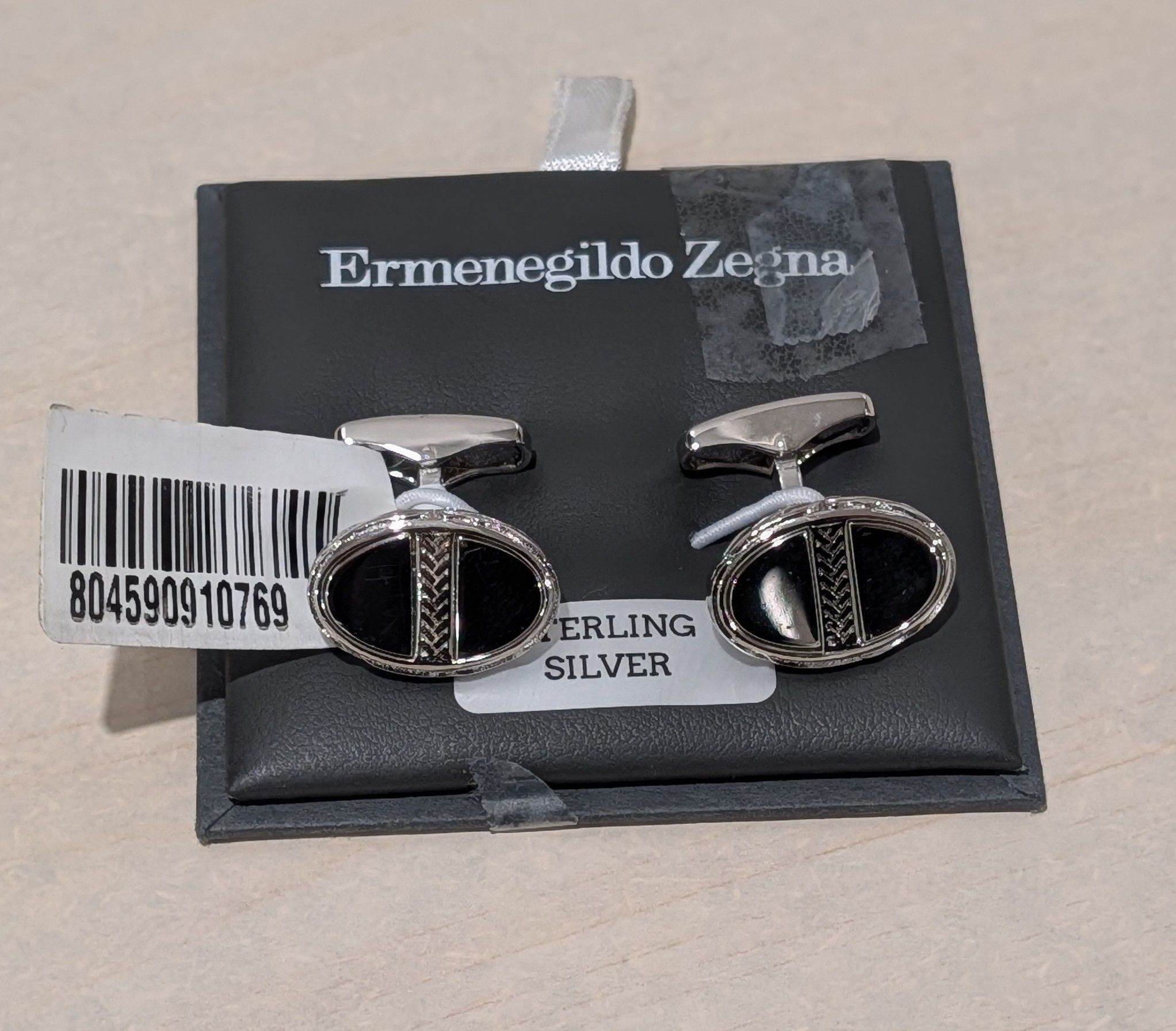 Ermenegildo Zegna Ermenegildo Zegna Sterling Silver Patterned Round Cufflinks Size ONE SIZE - 1 Thumbnail