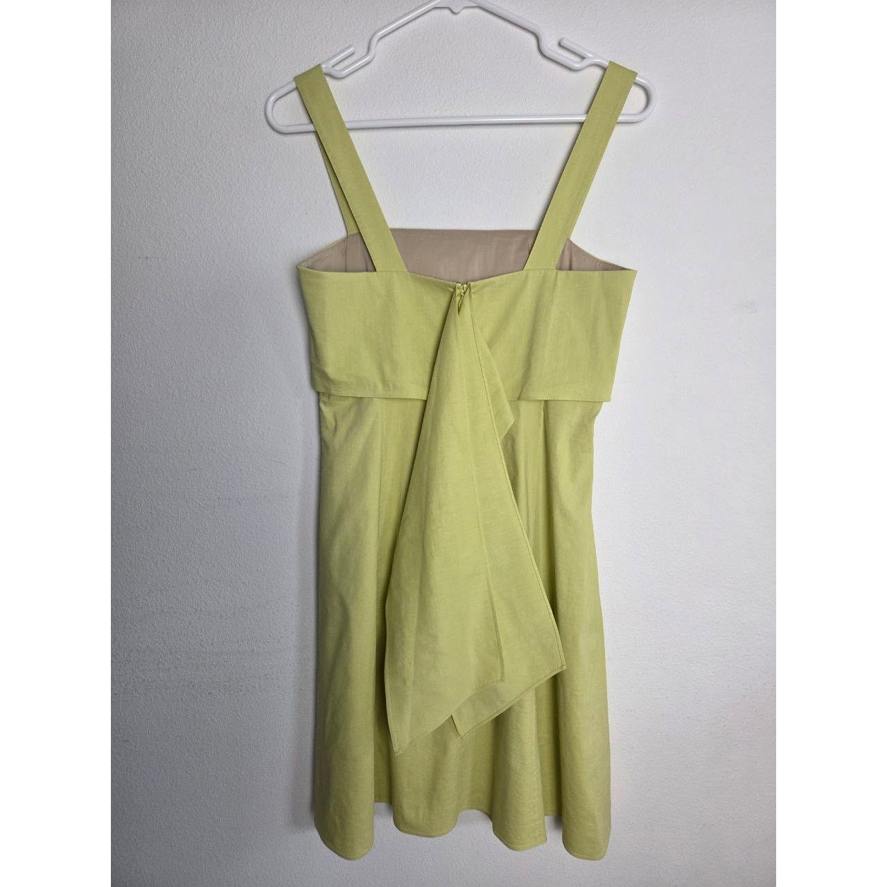Theory Theory Dress Good Linen Drape Back Mini Lime Yellow Size 4 Size S / US 4 / IT 40 - 2 Thumbnail