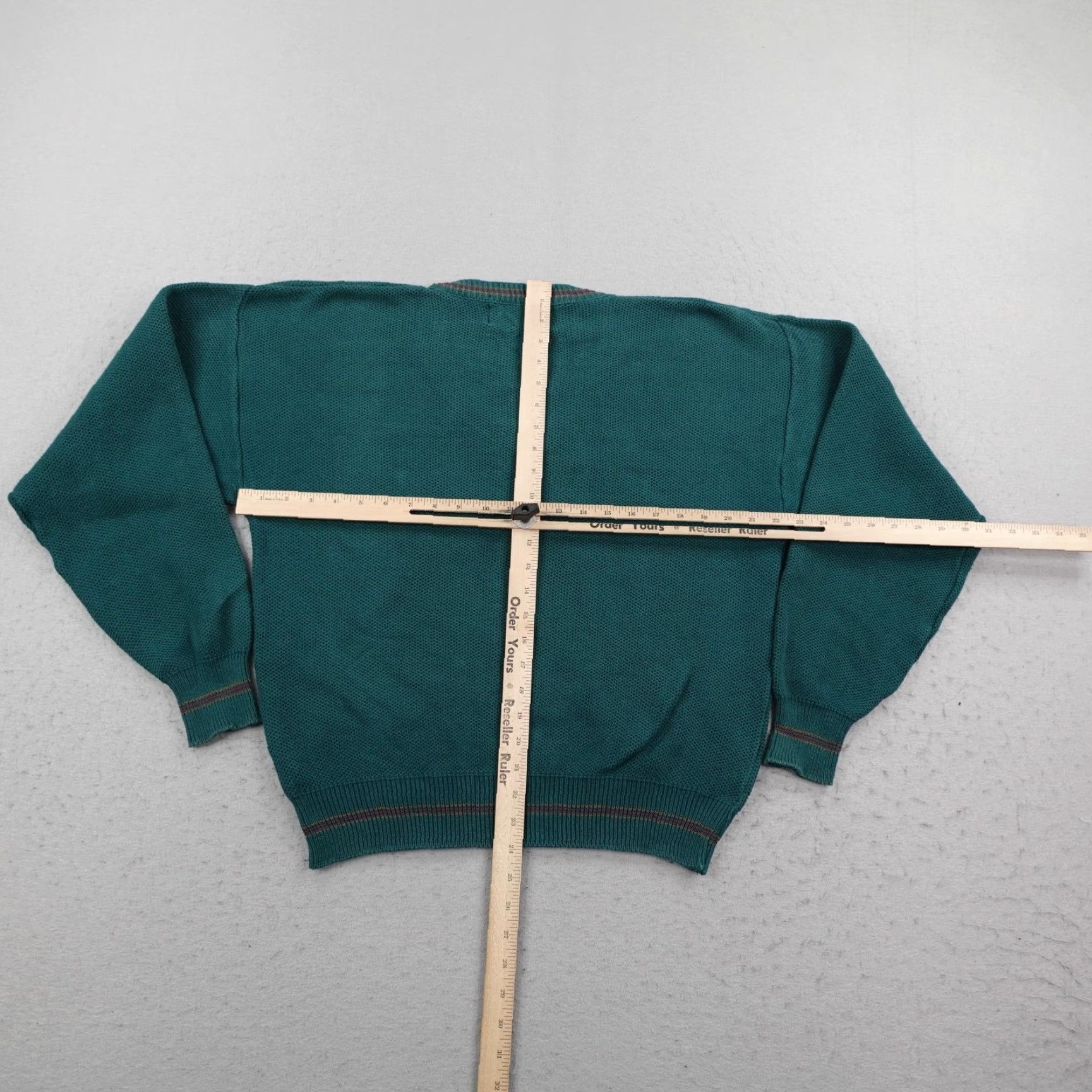 Vintage VINTAGE Carmel Sweater Mens Large Green V-Neck Pullover Knit Cotton Golf Tennis Size US L / EU 52-54 / 3 - 6 Thumbnail