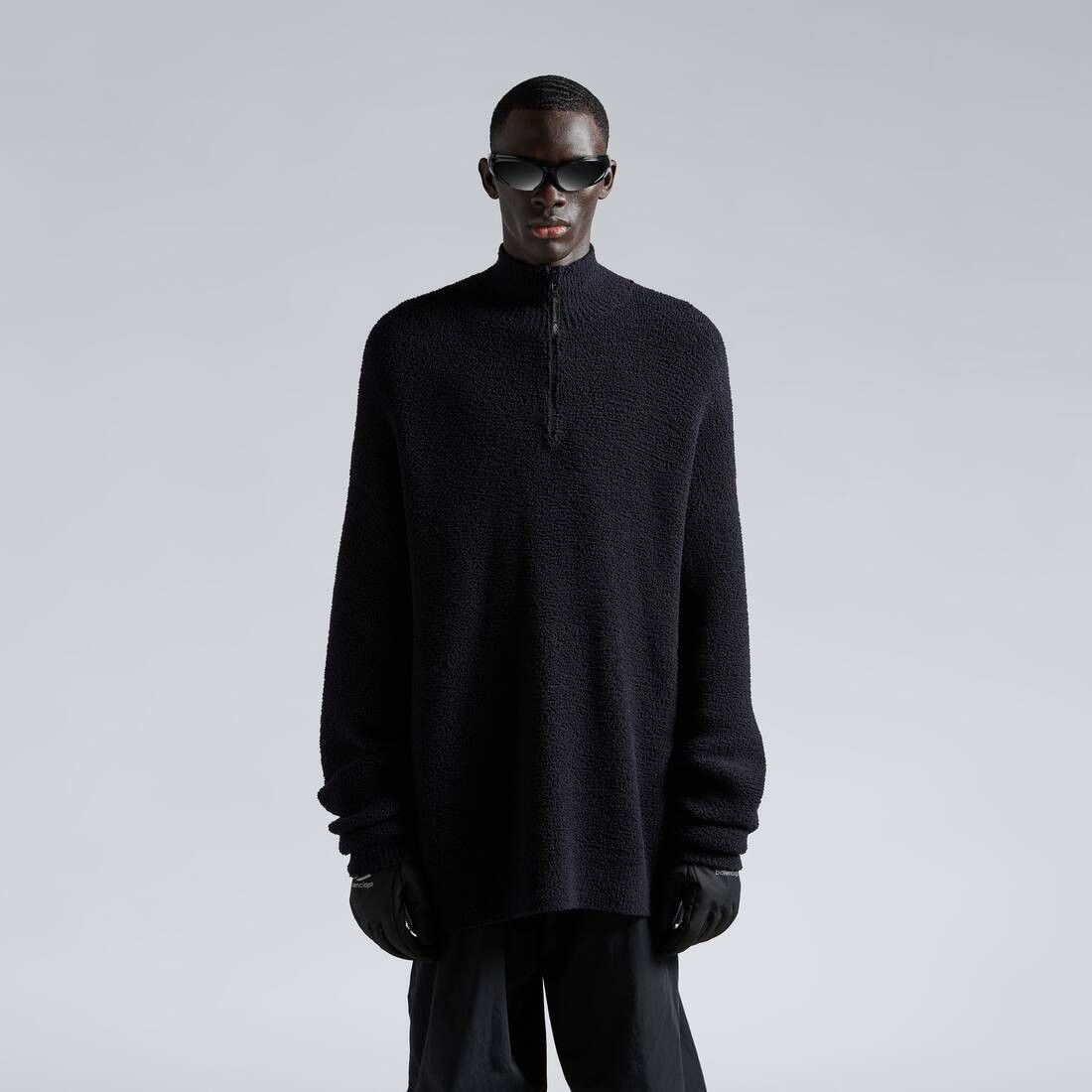 Balenciaga o1la1rc1a0226 Half Zip High Neck Sweater In Black Size US S / EU 44-46 / 1 - 3 Thumbnail