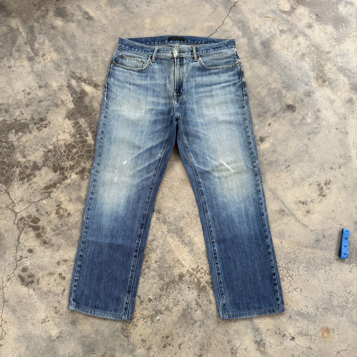 Japanese Brand Vintage Japanese faded jeans denim pants Size US 35 - 1 Thumbnail