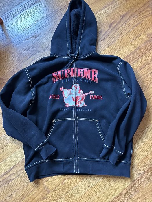 Supreme True Religion Zip Up Hooded Sweatshirt Black