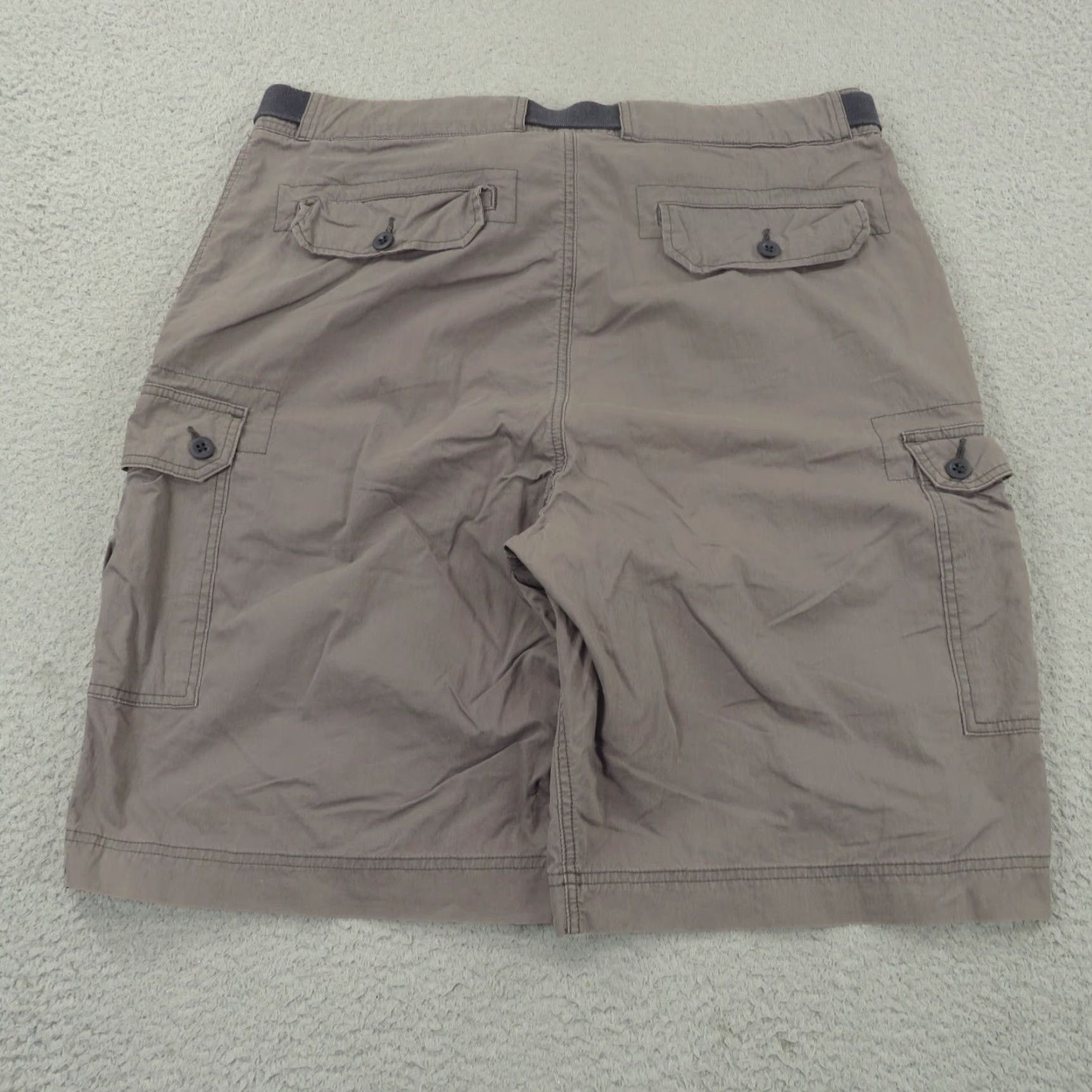 Abercrombie & Fitch VTG Abercrombie & Fitch Shorts Mens 38 Grey Brown Y2K Baggy Skater Preppy Belted Cargo Pocket Size US 38 / EU 54 - 2 Thumbnail