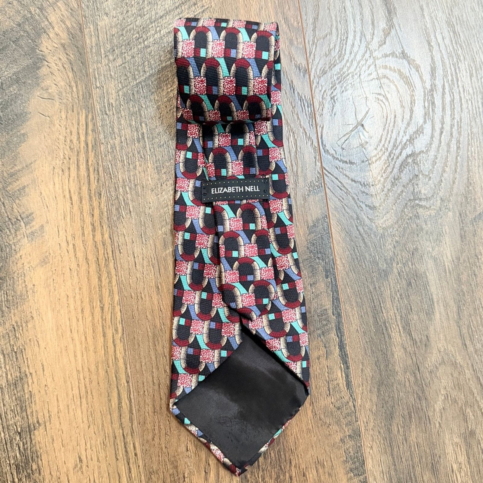 Other Elizabeth Nell Vintage Italian 100% silk neck tie 80s retro Size ONE SIZE - 5 Thumbnail