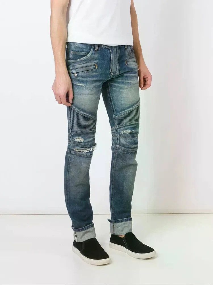 Balmain Balmain distressed biker jeans Size US 34 / EU 50 - 19 Thumbnail