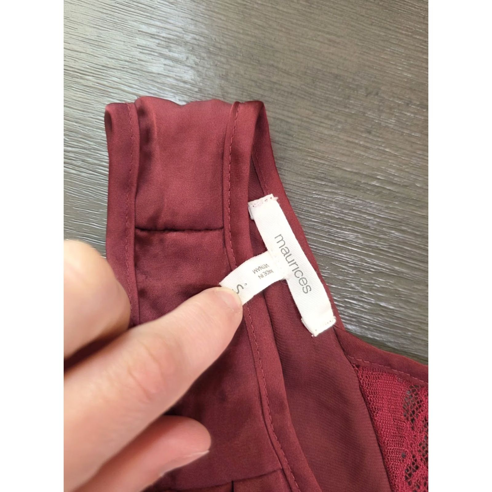 Vintage Maurices Tanktop Womens Burgundy Small Wrap-style Front Modesty Panel Camisole S Women Red Size S / US 4 / IT 40 - 3 Thumbnail