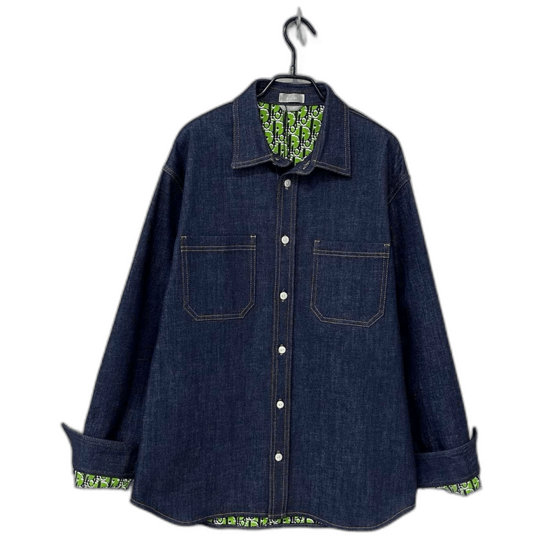 Dior Denim Jacket with Green Interior Print Size US M / EU 48-50 / 2 - 1 Thumbnail