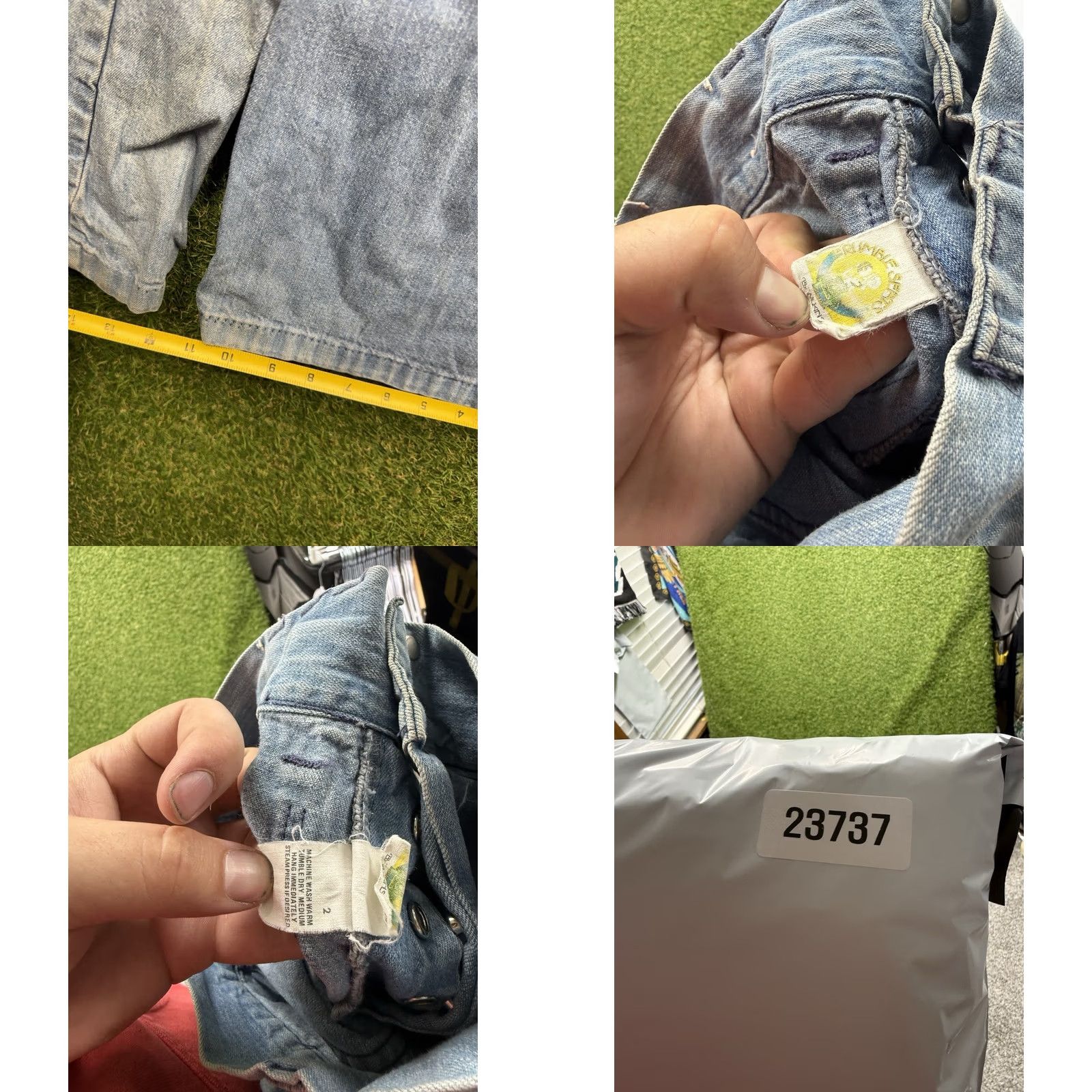 Vintage VINTAGE 1970s Jeans Bell Bottom Rumble Seats Double Zipper Hippie Womens 2 Blue Denim 30in Inseam Size 42" / US 20 - 8 Thumbnail