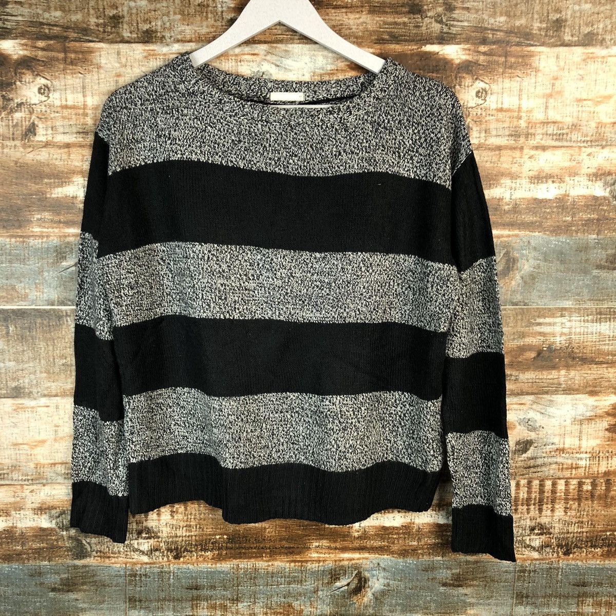 GU × Homespun Knitwear GU Japan Stripe Grey Knitwear #A1562 Size M / US 6-8 / IT 42-44 - 3 Thumbnail