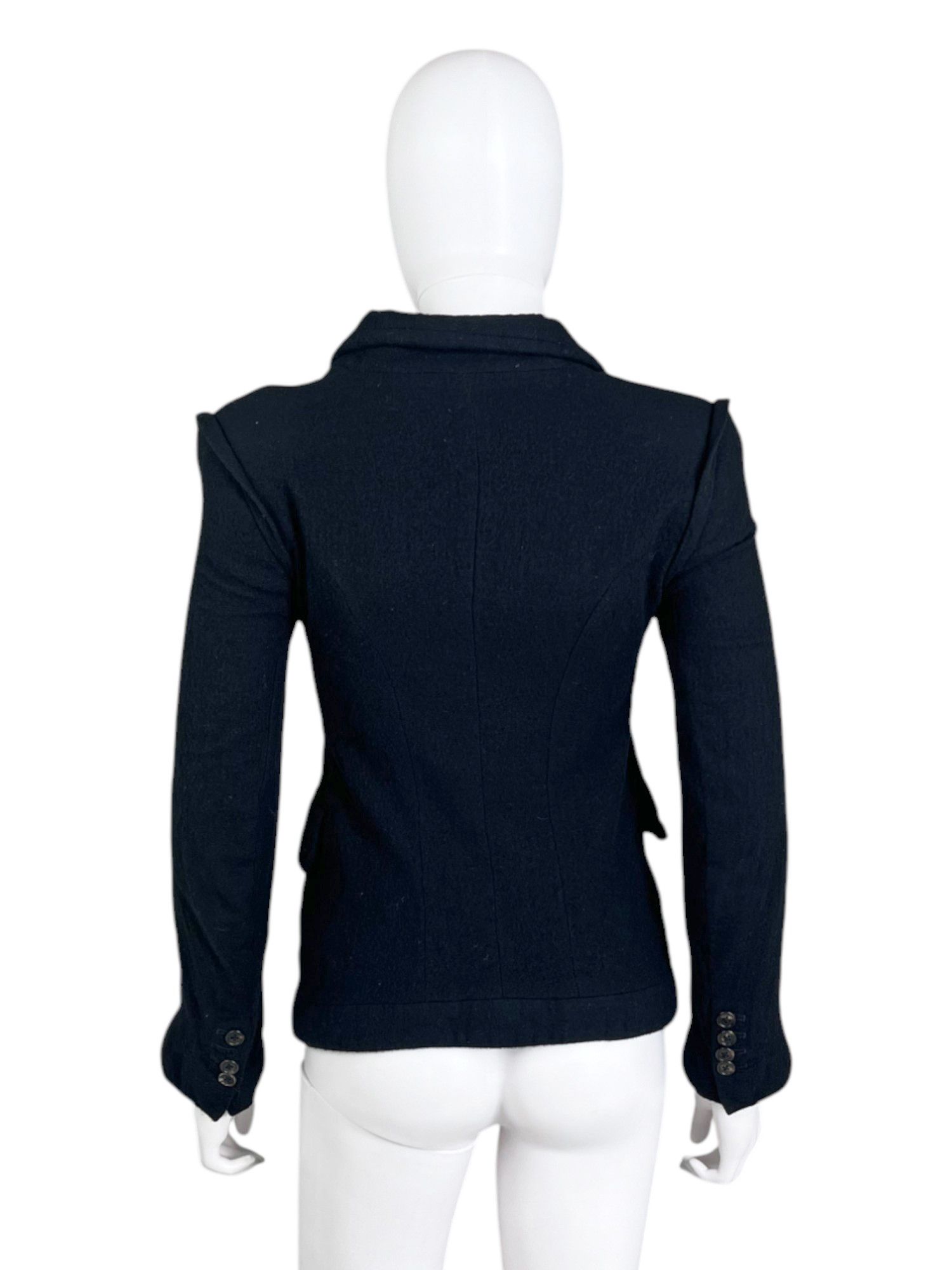Ann Demeulemeester Asymmetric Black Wool Blazer Size S / US 4 / IT 40 - 2 Thumbnail