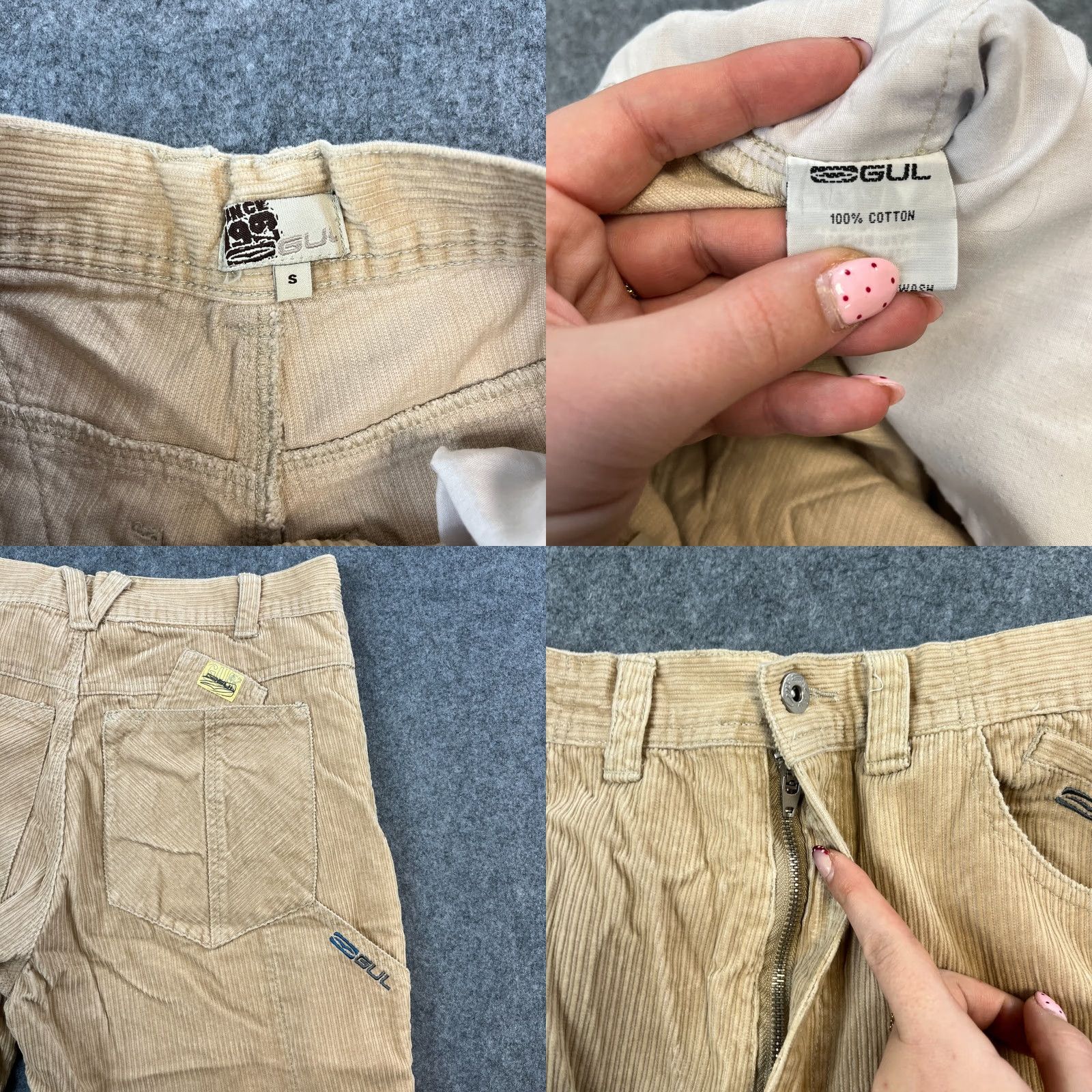 Vintage GUL Mens Corduroy Jeans Relaxed Straight Loose Baggy 30 30 Beige Vintage Skater Jeans Mens Beige 30 Regular Fit Mens Size US 30 / EU 46 - 8 Thumbnail