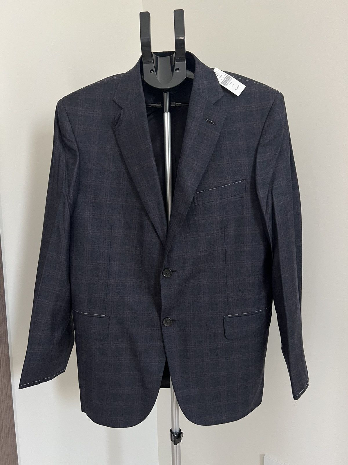 Brioni Brioni Size 42R US / 52R IT Navy Windowpane Cashmere Blazer Size 42R - 2 Thumbnail