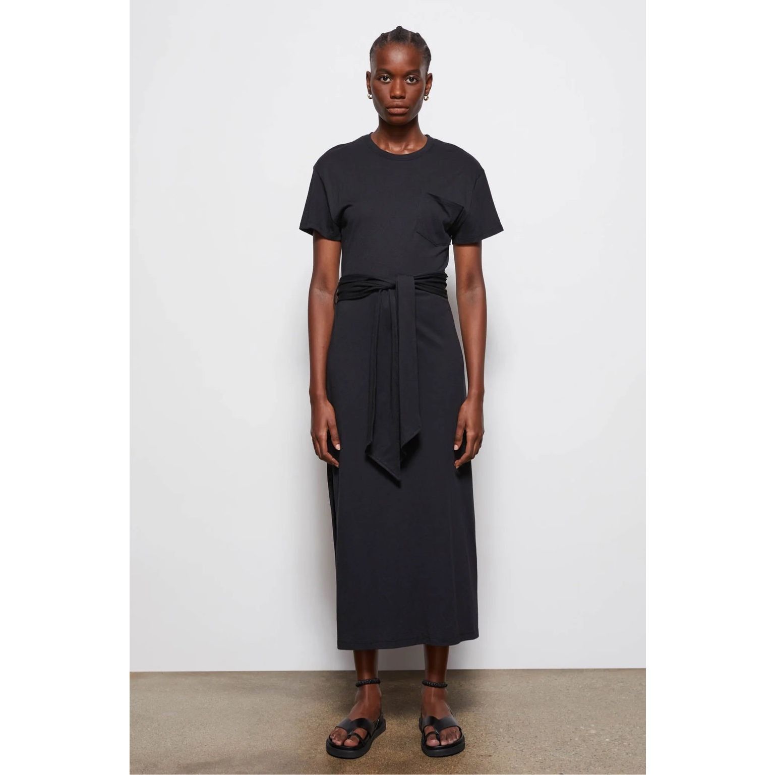 image of NWT Jonathan Simkhai Standard Sarah Dress Cotton Crew Neck in Black, Women's (Size Small)